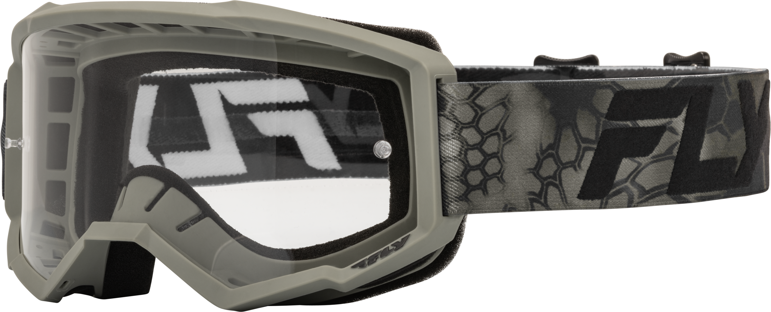 YOUTH FOCUS SE KRYPTEK GOGGLE MOSS GREY/BLACK W/ CLEAR LENS