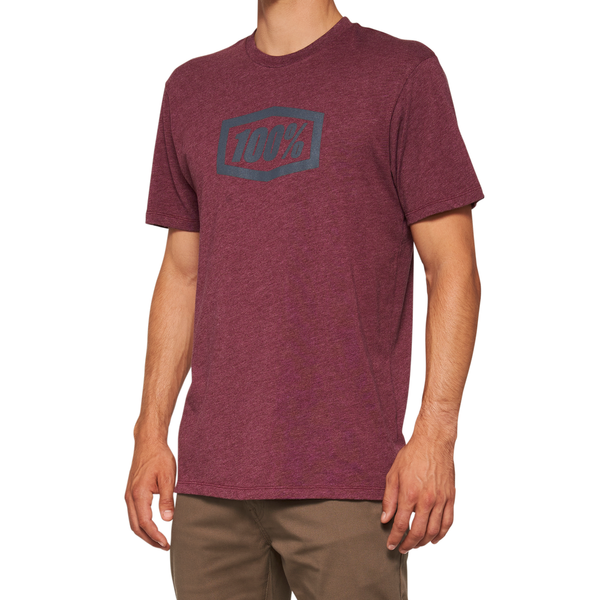 ICON SS TEE MAROON HEATHER LG