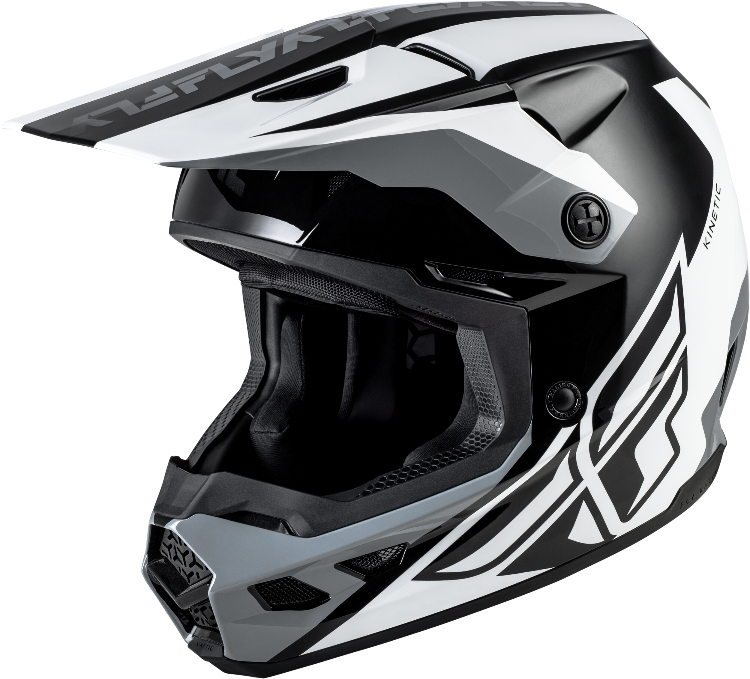KINETIC CREST HELMET BLACK/WHITE/GREY LG