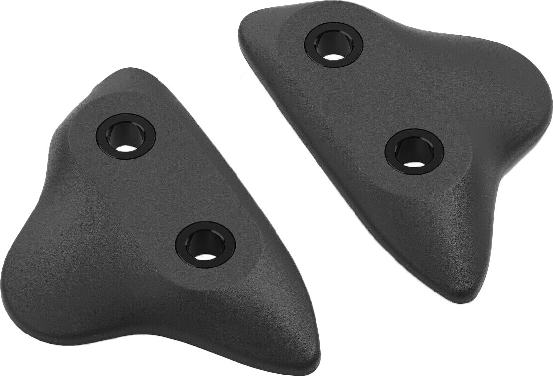 MIRROR BLOCK OFF PLATES PAIR BLACK YAM