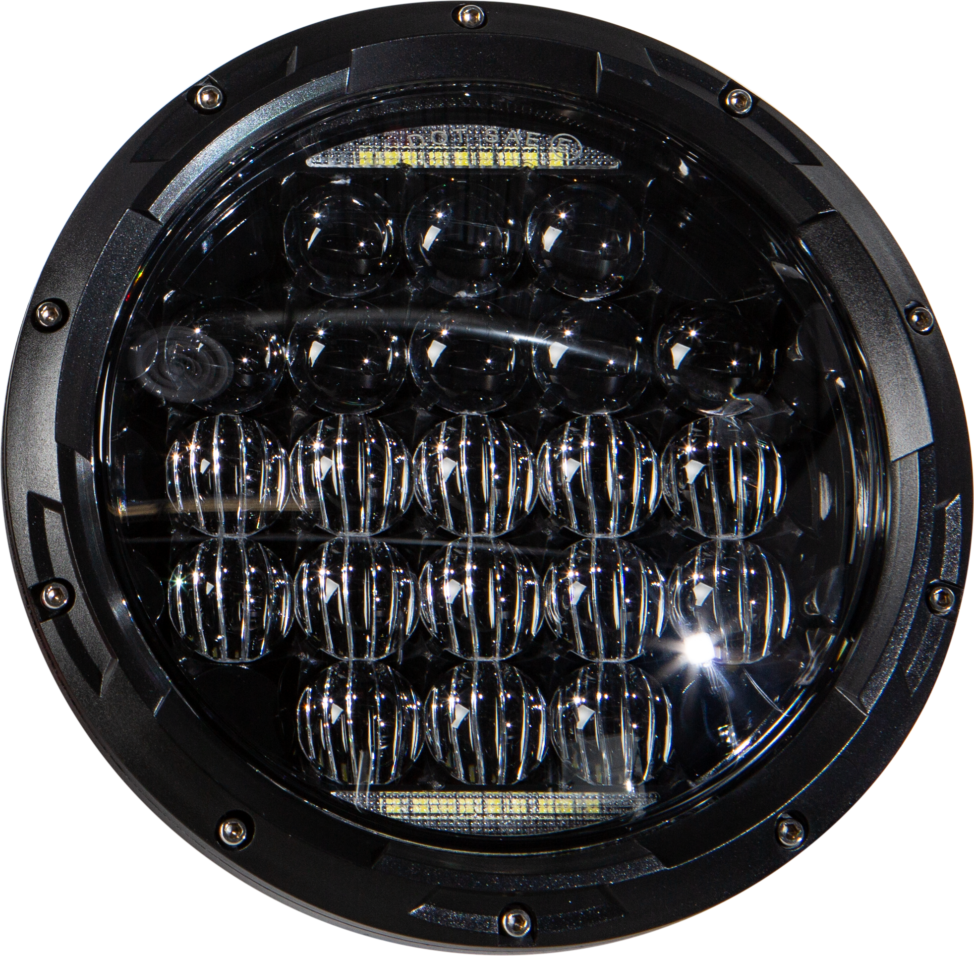 LED HEADLIGHT 7" 90W BLACK 3500/2400 LUMENS