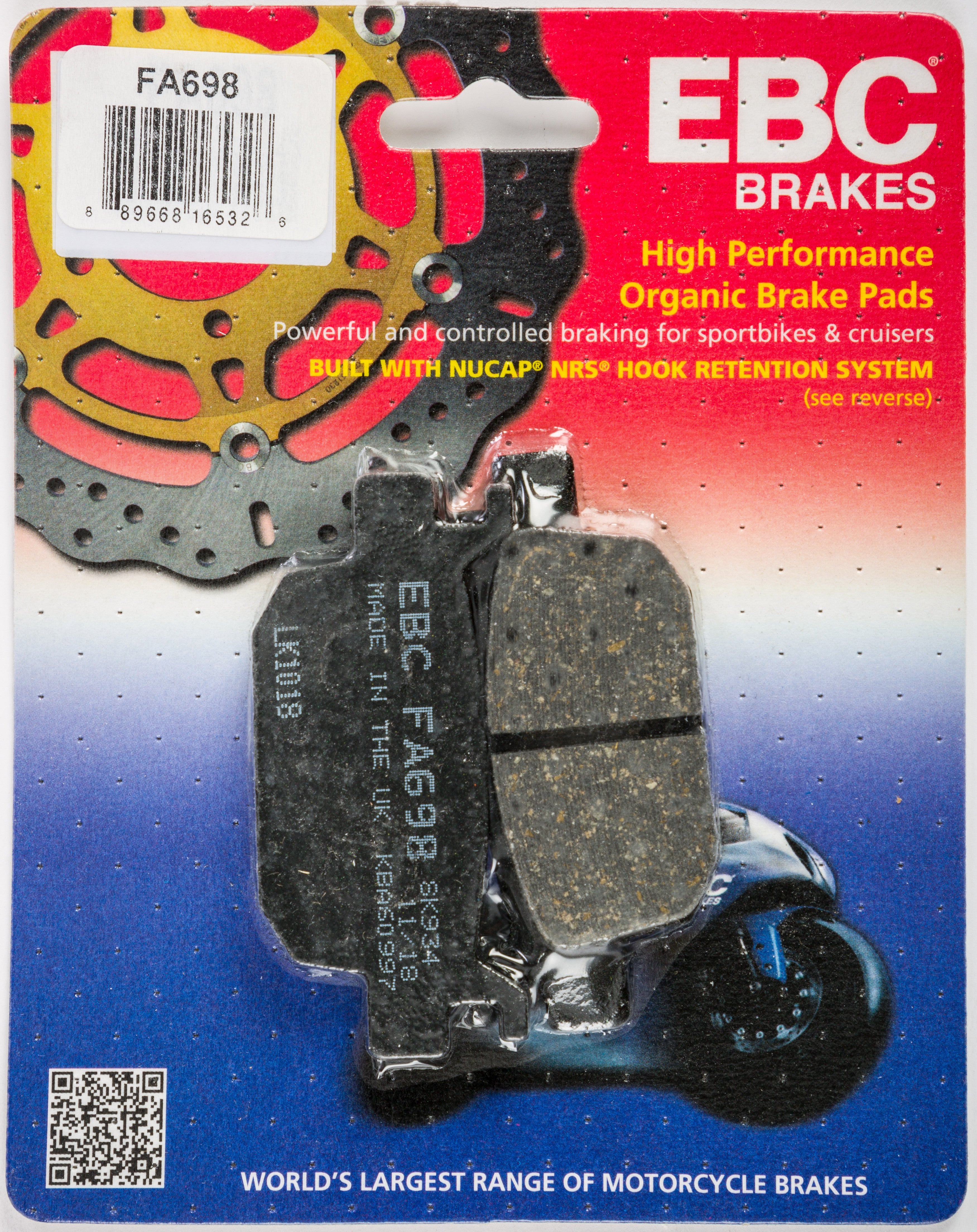 BRAKE PADS FA698 ORGANIC