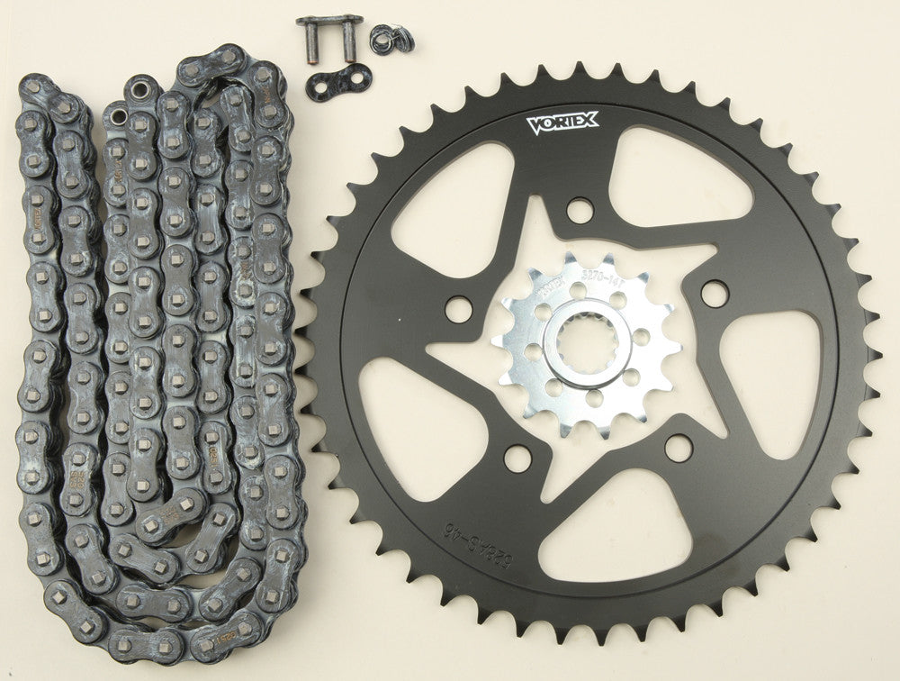 SPROCKET/CHAIN KIT STL/STL 14/46T SIL SX3 520-110L BLK