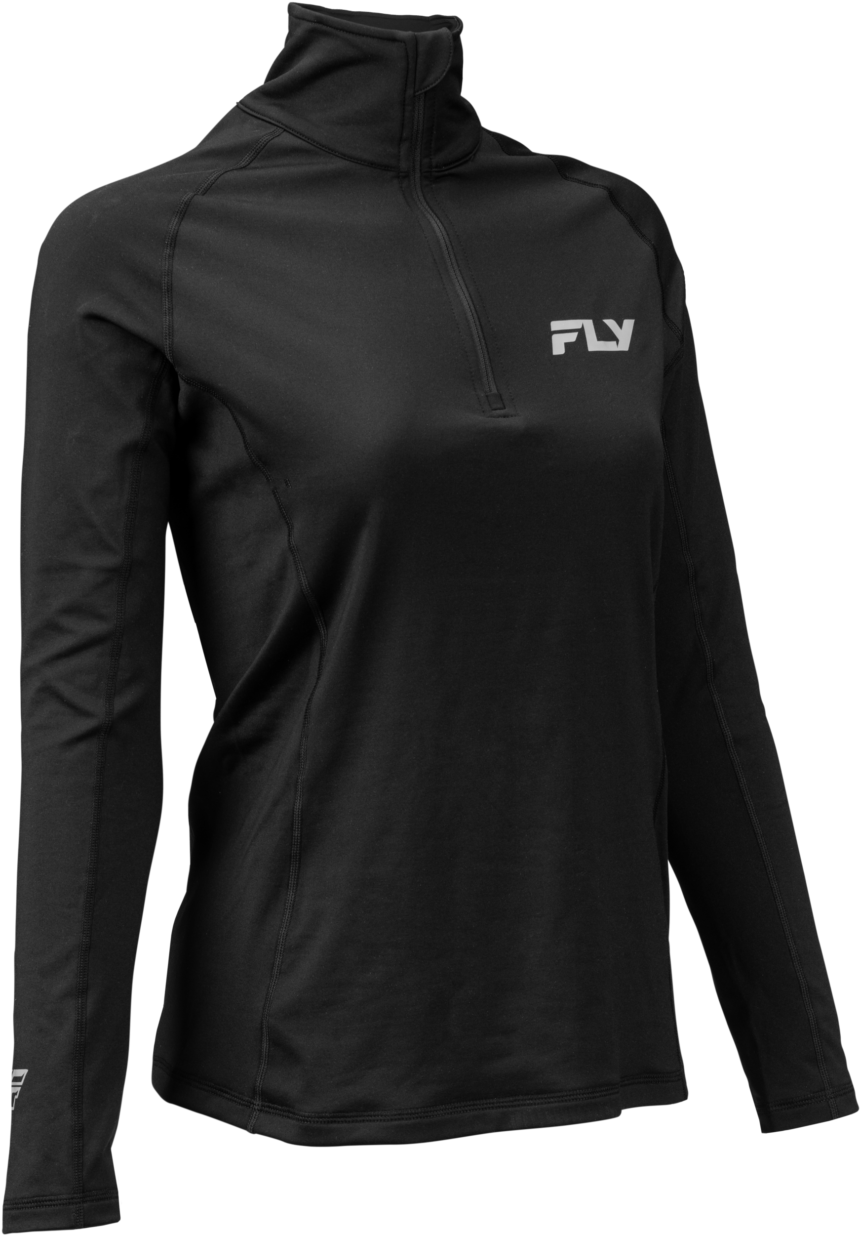 WMN'S HVYWGHT BASELYER 3/4 ZIP BLACK XL