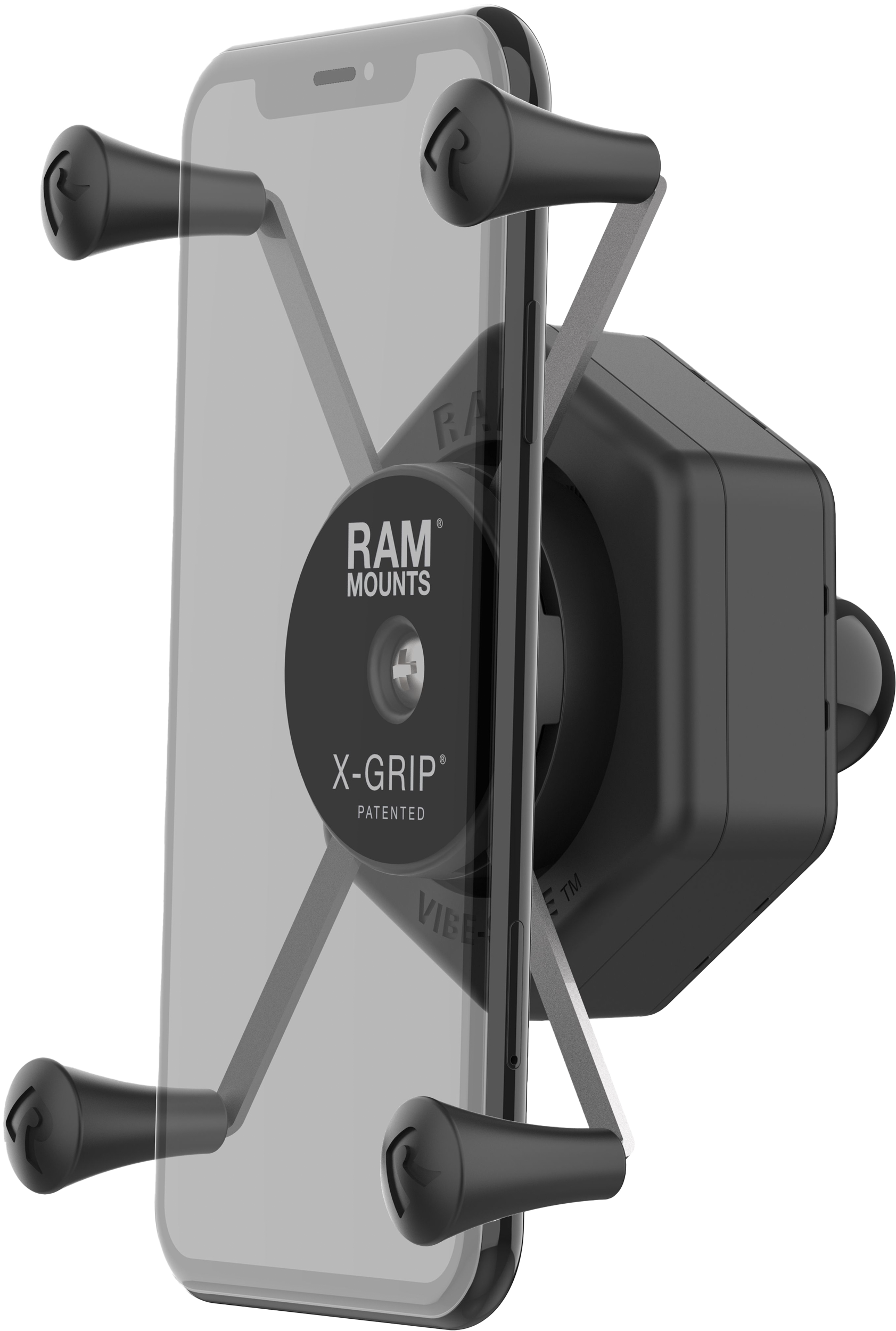 X-GRIP VIBE-SAFE PHONE HOLDER LARGE WITH BALL ADAPTER