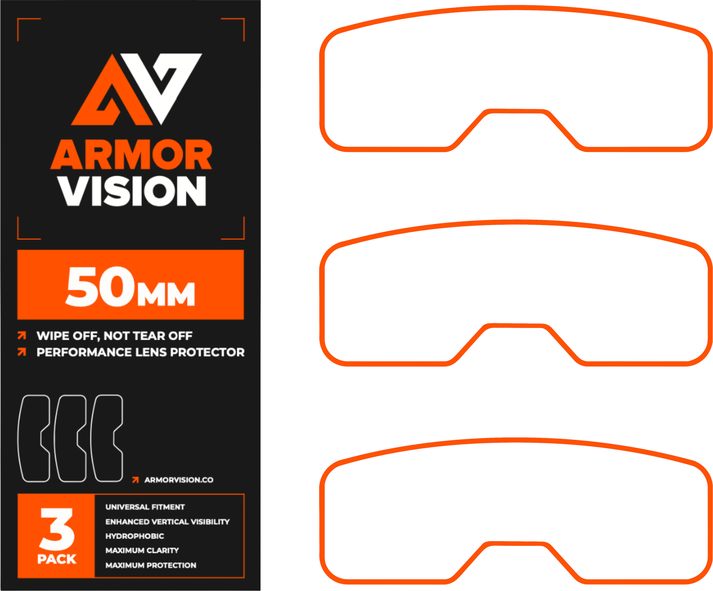 ARMOR VISION 50MM 2ND GEN 3/PK