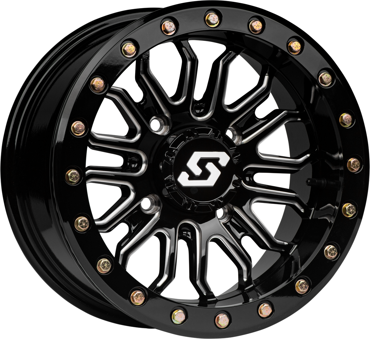 ONYX BEADLOCK WHEEL 15X10 4/156 +0MM BLACK/MACHINED