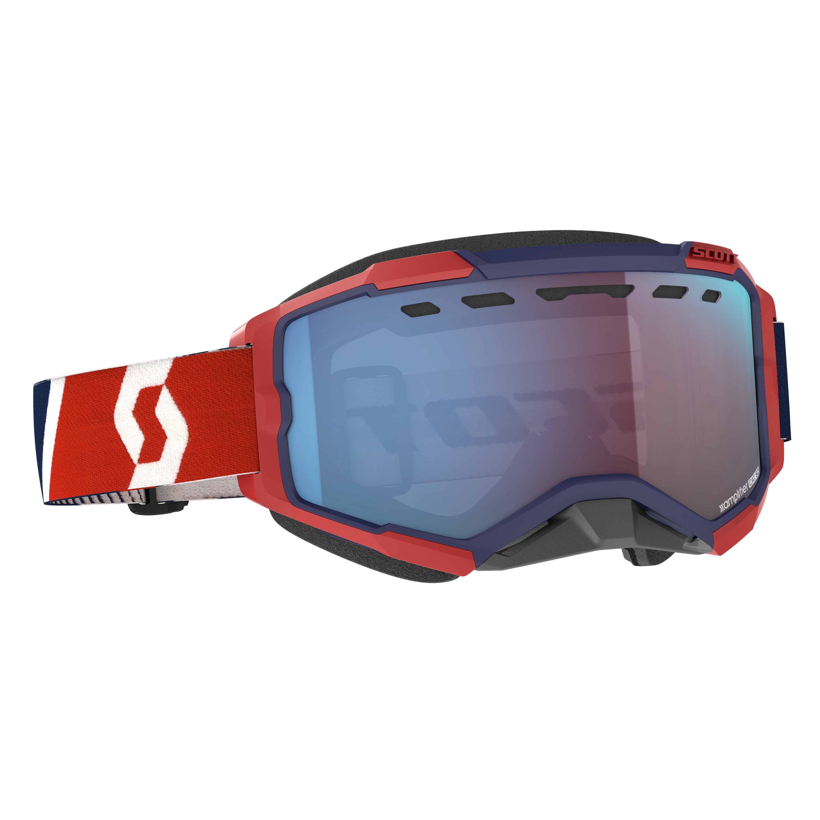 FURY SNOWCROSS GOGGLE RED/ BLUE ENHANCER BLUE CHROME