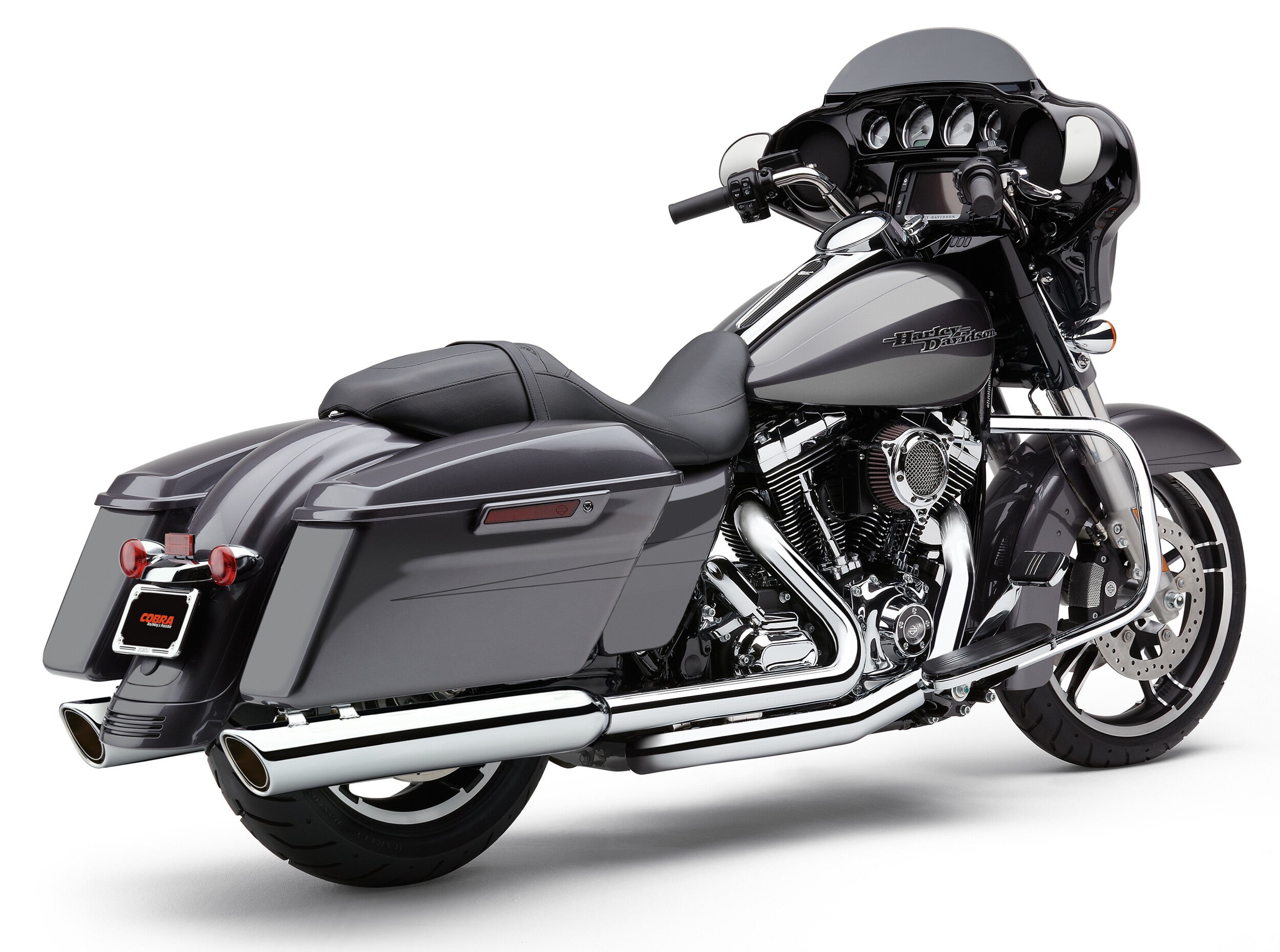 909-TWINS 4" SLIP-ONS CHROME FLH/FLT 95-16