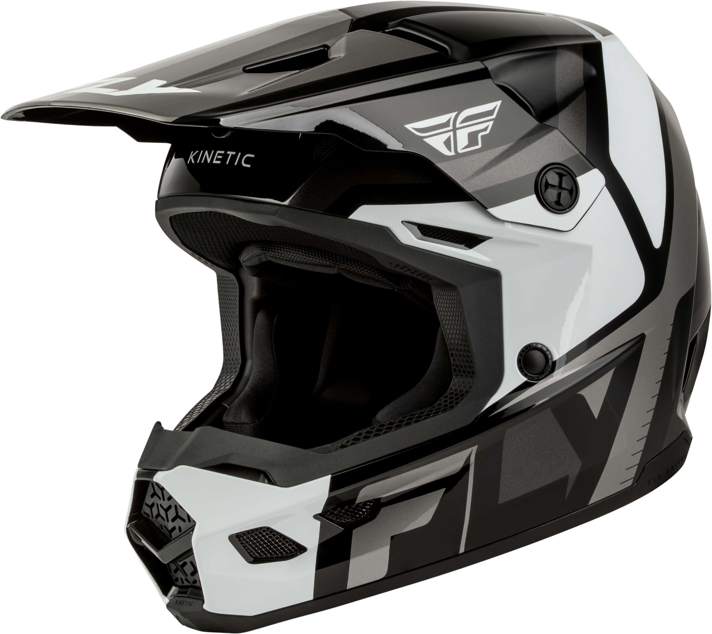 YOUTH KINETIC SCRAP HELMET BLACK/WHITE/GREY YS