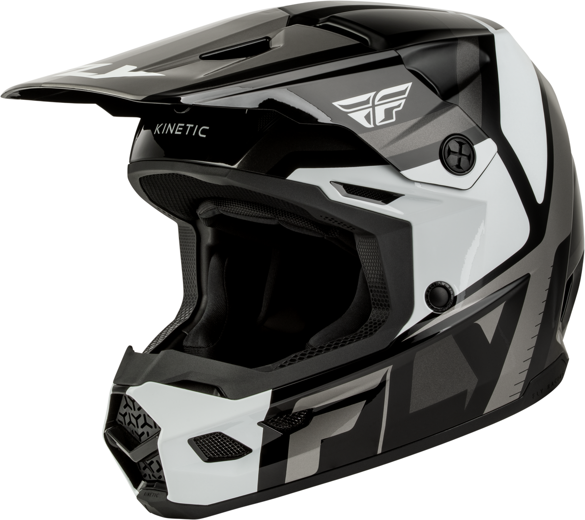 YOUTH KINETIC SCRAP HELMET BLACK/WHITE/GREY YM