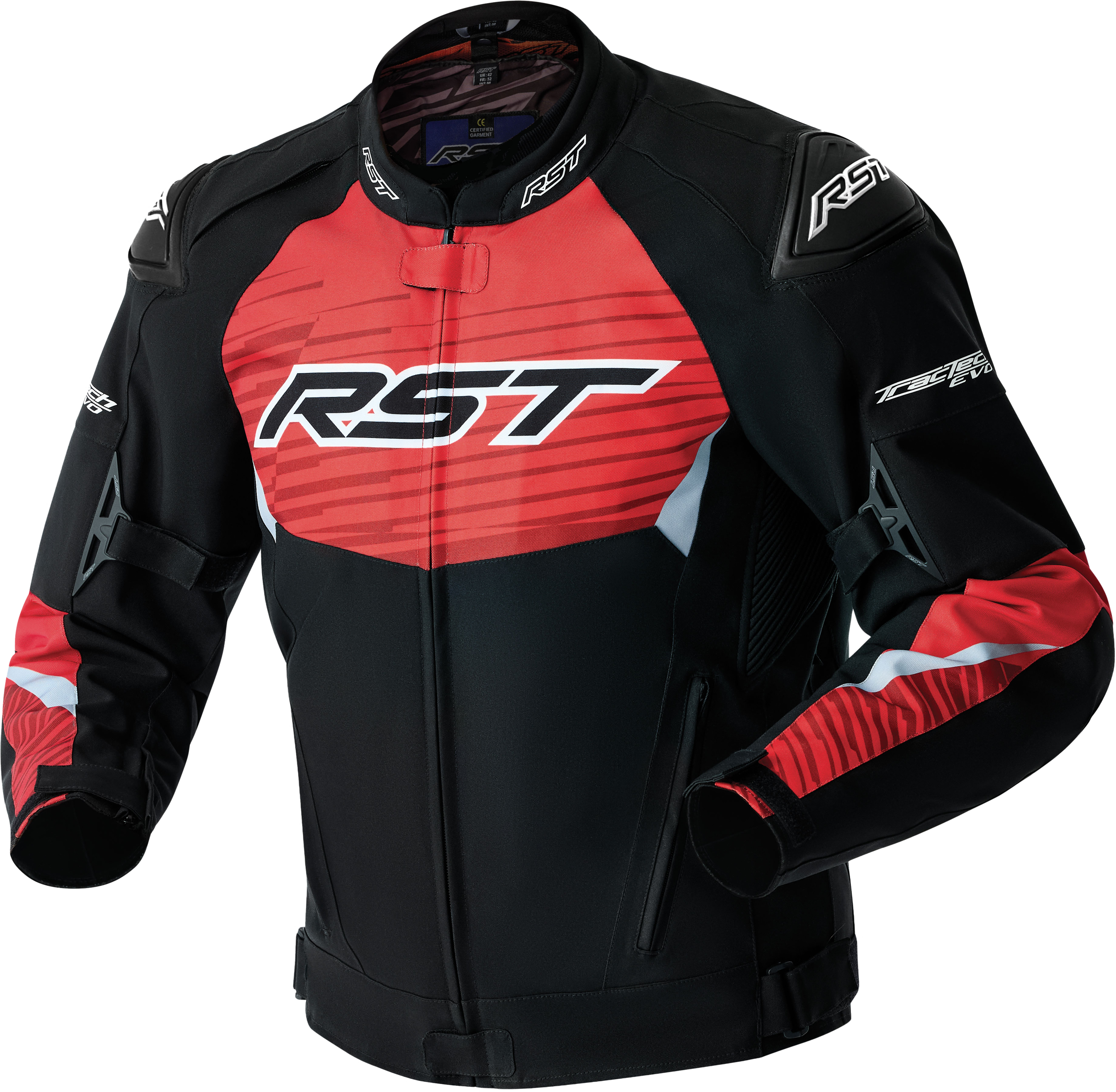 TRACTECH EVO D3O JACKET BLACK/FLO RED TEXTILE SM