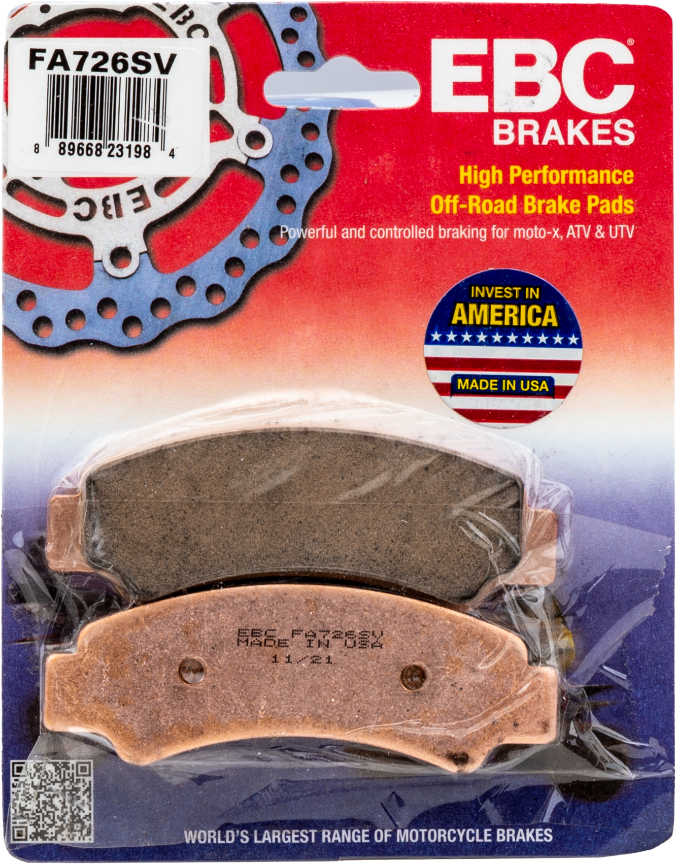 BRAKE PADS FA726SV SEVERE DUTY SV SERIES