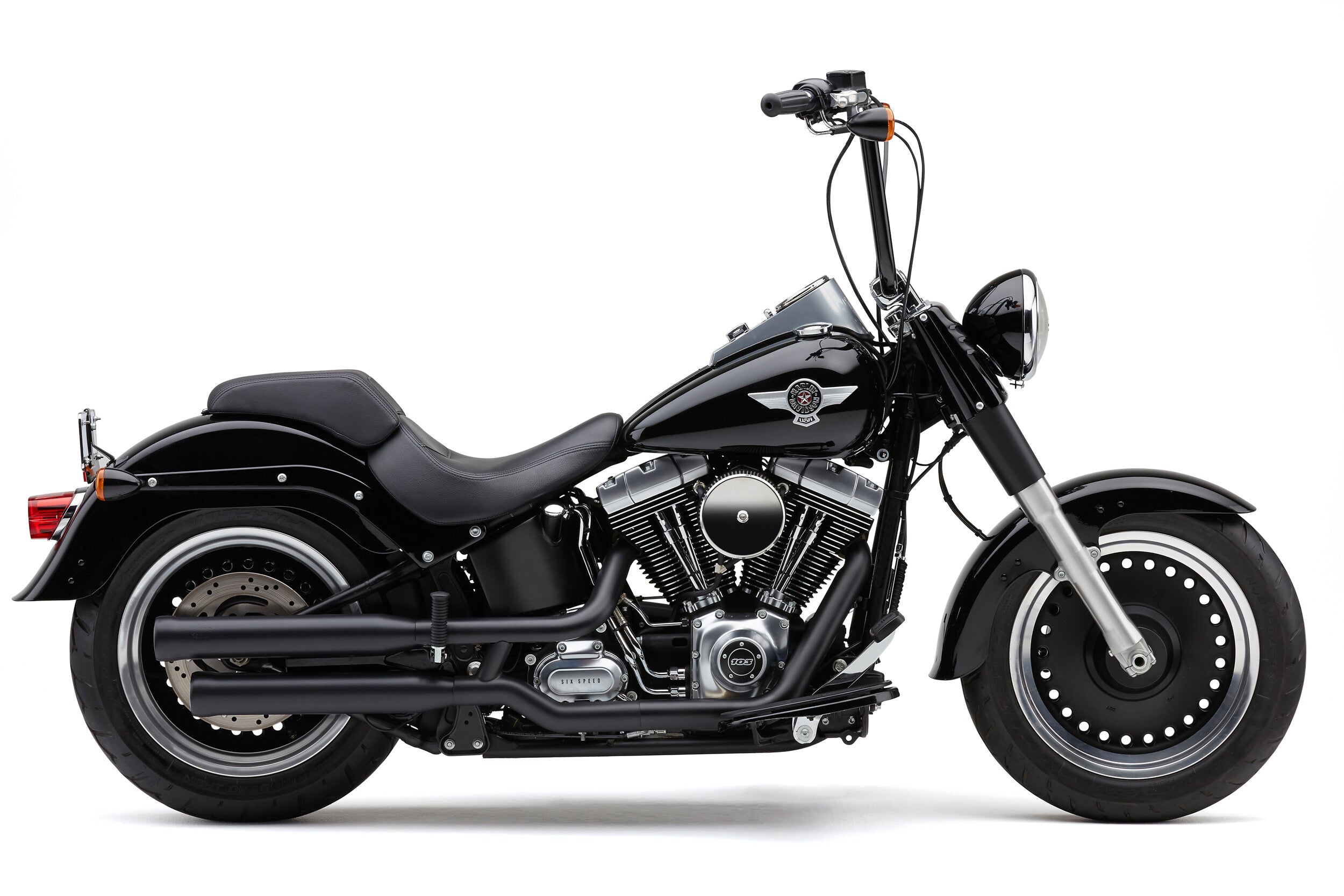 3" NH SERIES SLIP-ONS BLACK FAT BOY/DCE 07-17