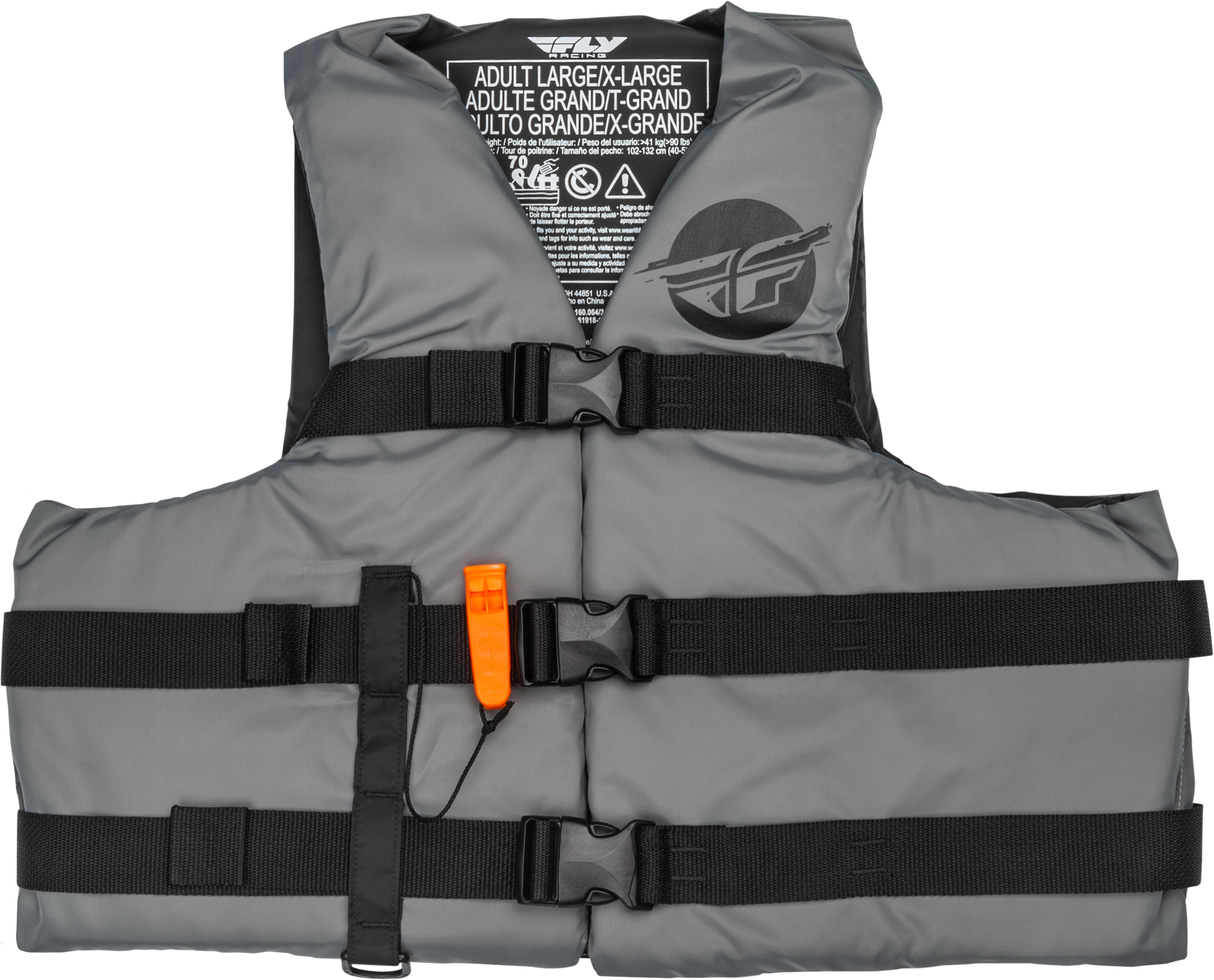 NYLON FLOTATION VEST GREY/BLACK 2X