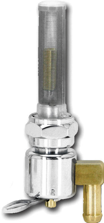 ROUND PETCOCK 22MM BUNG DOWN SPIGOT CHROME