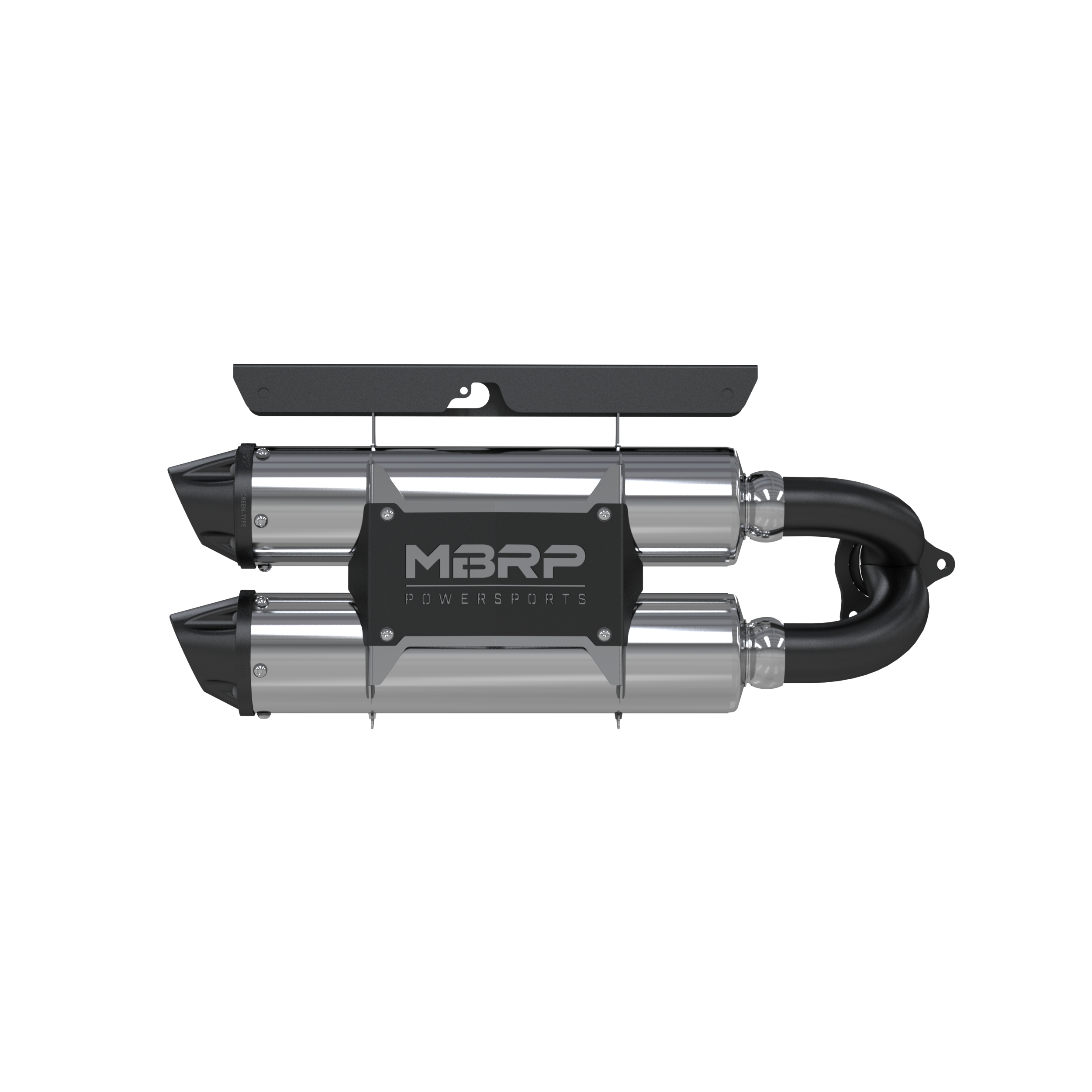 DUAL STACKED SLIP-ON SYSTEM W/ PERFORMANCE MUFFLER BLK TIP