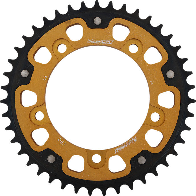 REAR STEALTH SPROCKET ALU/STL 43T-525 GLD SUZ/TRI