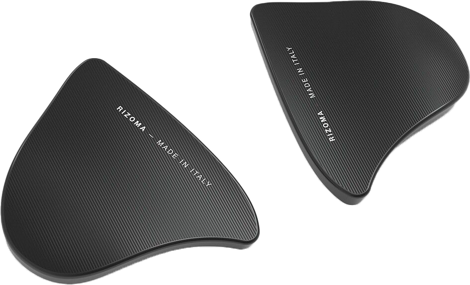 MIRROR BLOCK OFF PLATES PAIR BLACK YAM