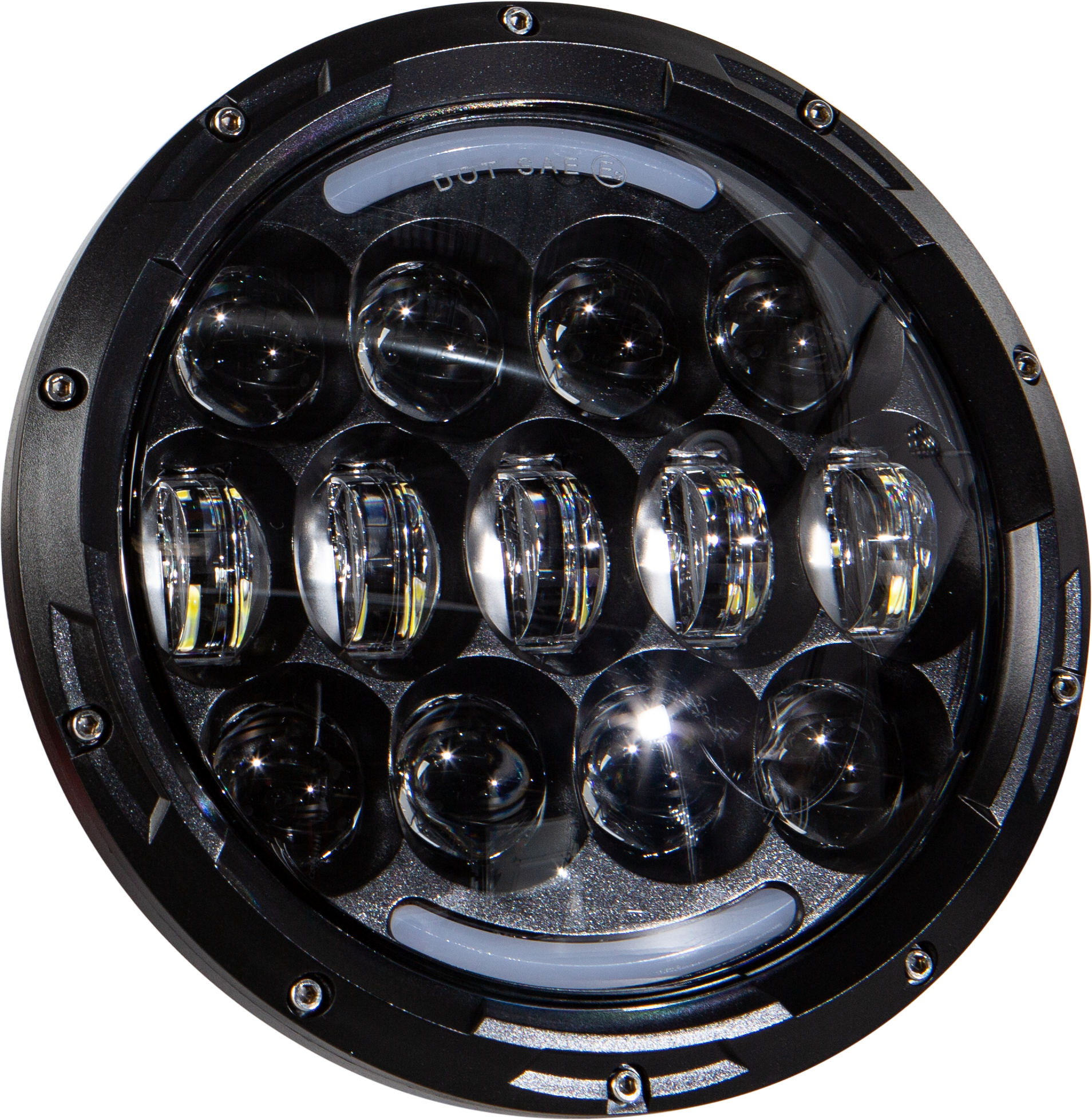 LED HEADLIGHT 7" 105W BLACK 5500/3000 LUMENS