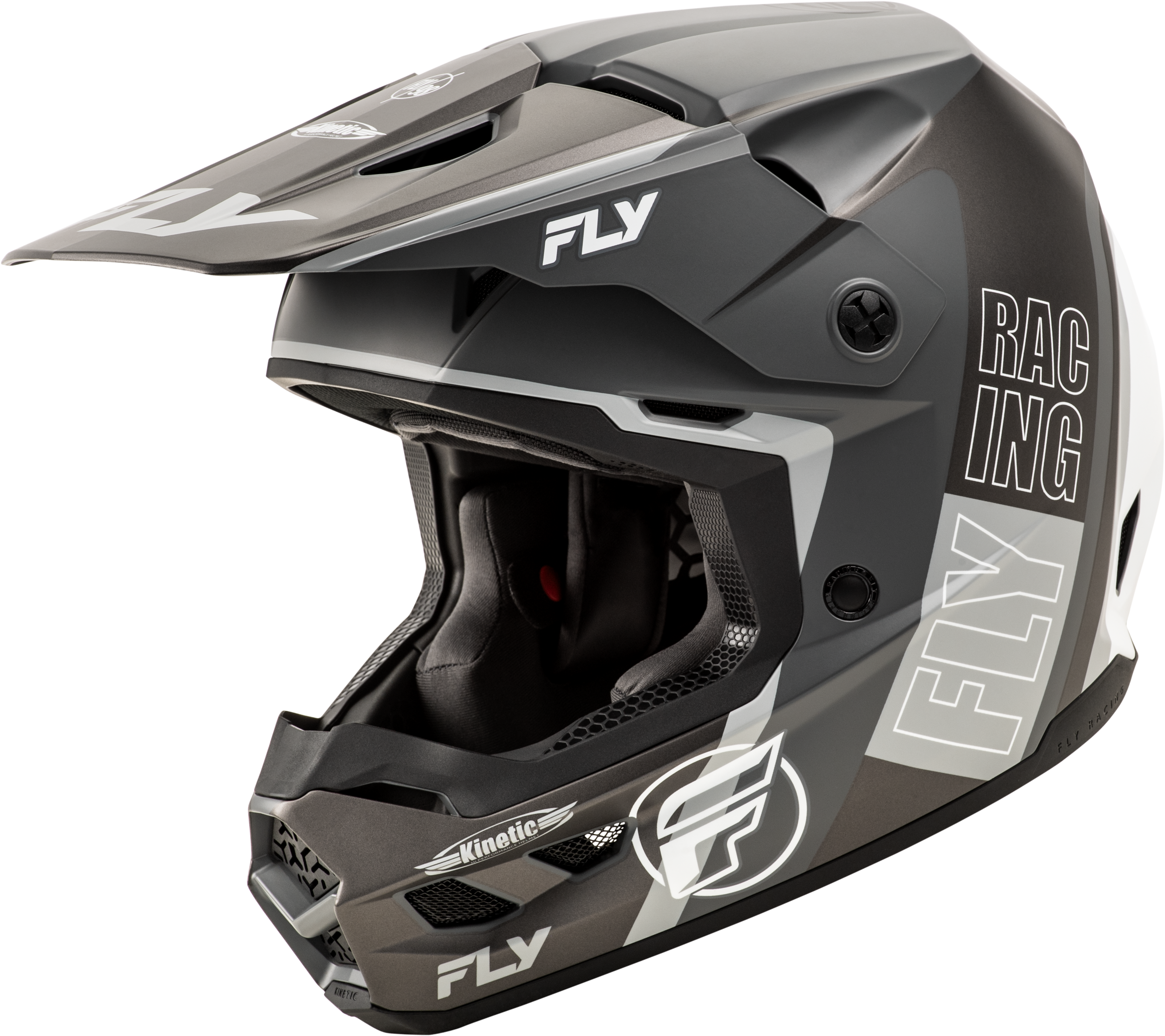 KINETIC RALLY HELMET MATTE GREY/BLACK/WHITE LG