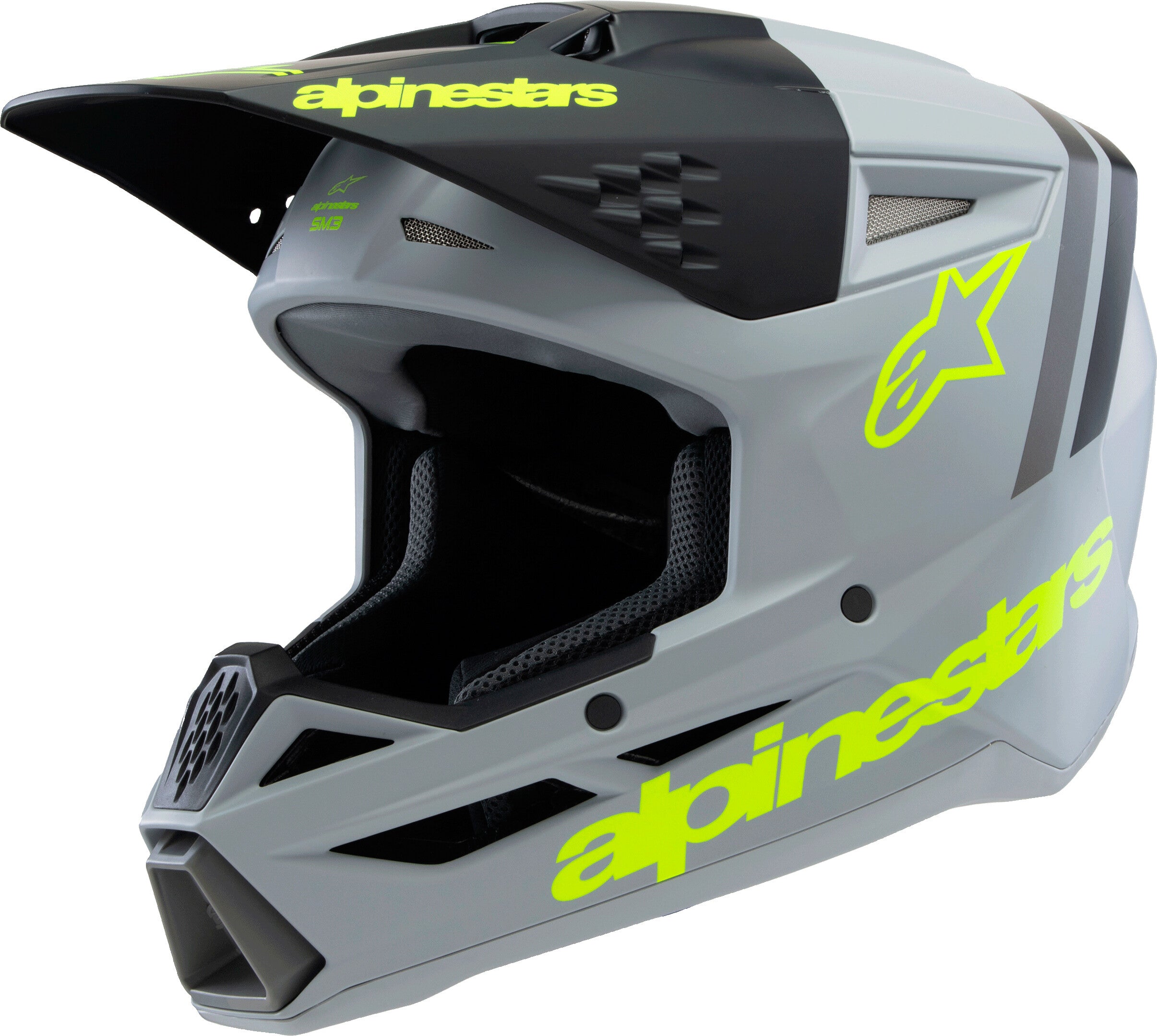 SM3 YOUTH RADIUM HELMET GRY/BLK/YLW FLUO MATTE YM