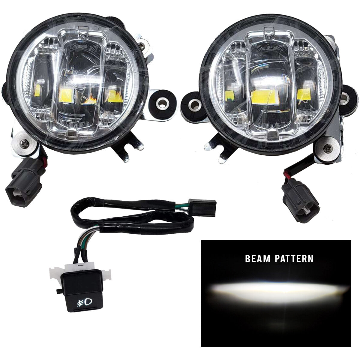 LED FOG LIGHT KIT CHROME CLEAR LENS HON