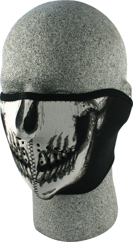 HALF FACE MASK GLOW-IN-THE-DARK SKULL #26-4654