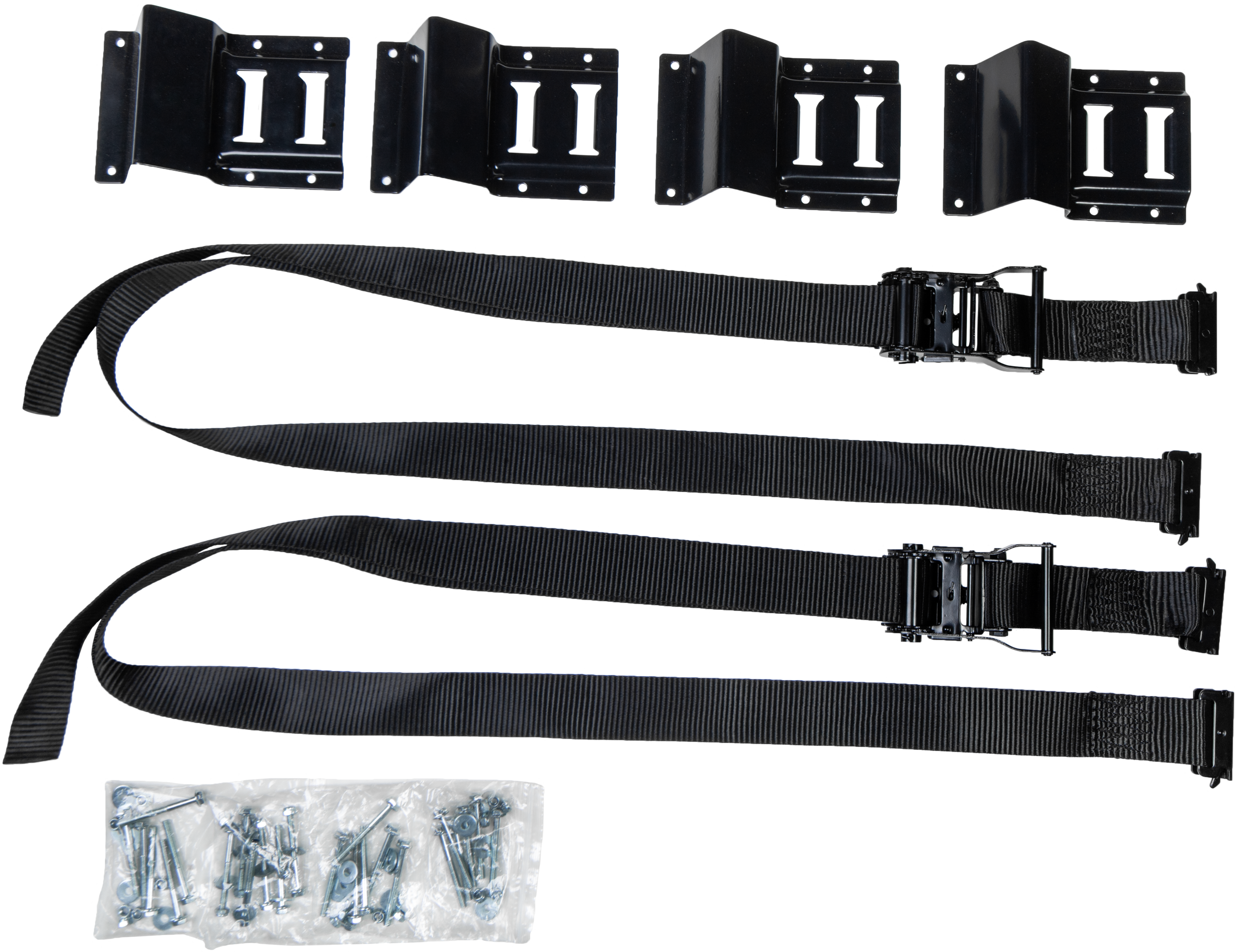 WHEEL CHOCK AND STRAP KIT BLACK 2PCS