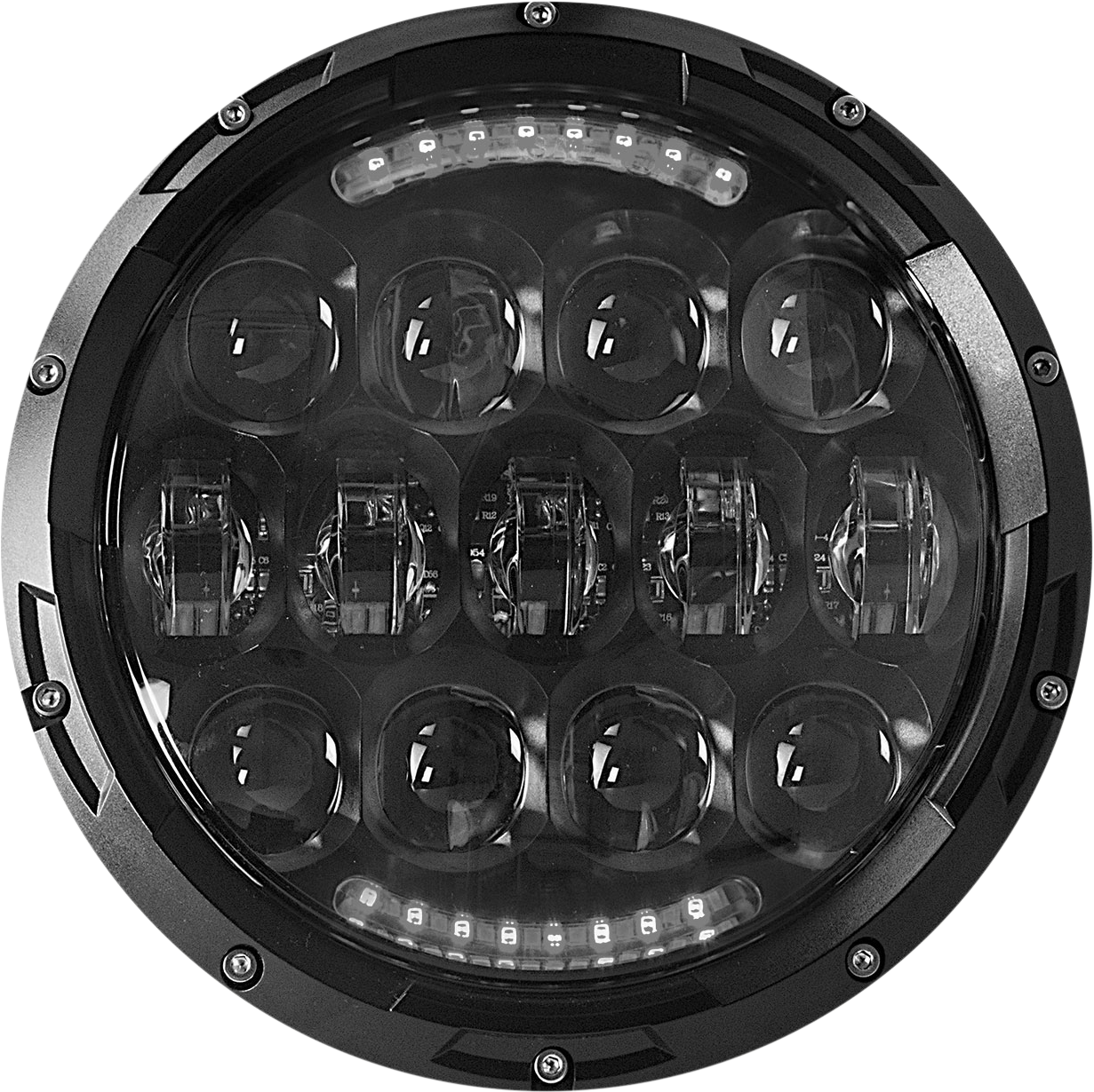 HEADLIGHT 7" BLACK
