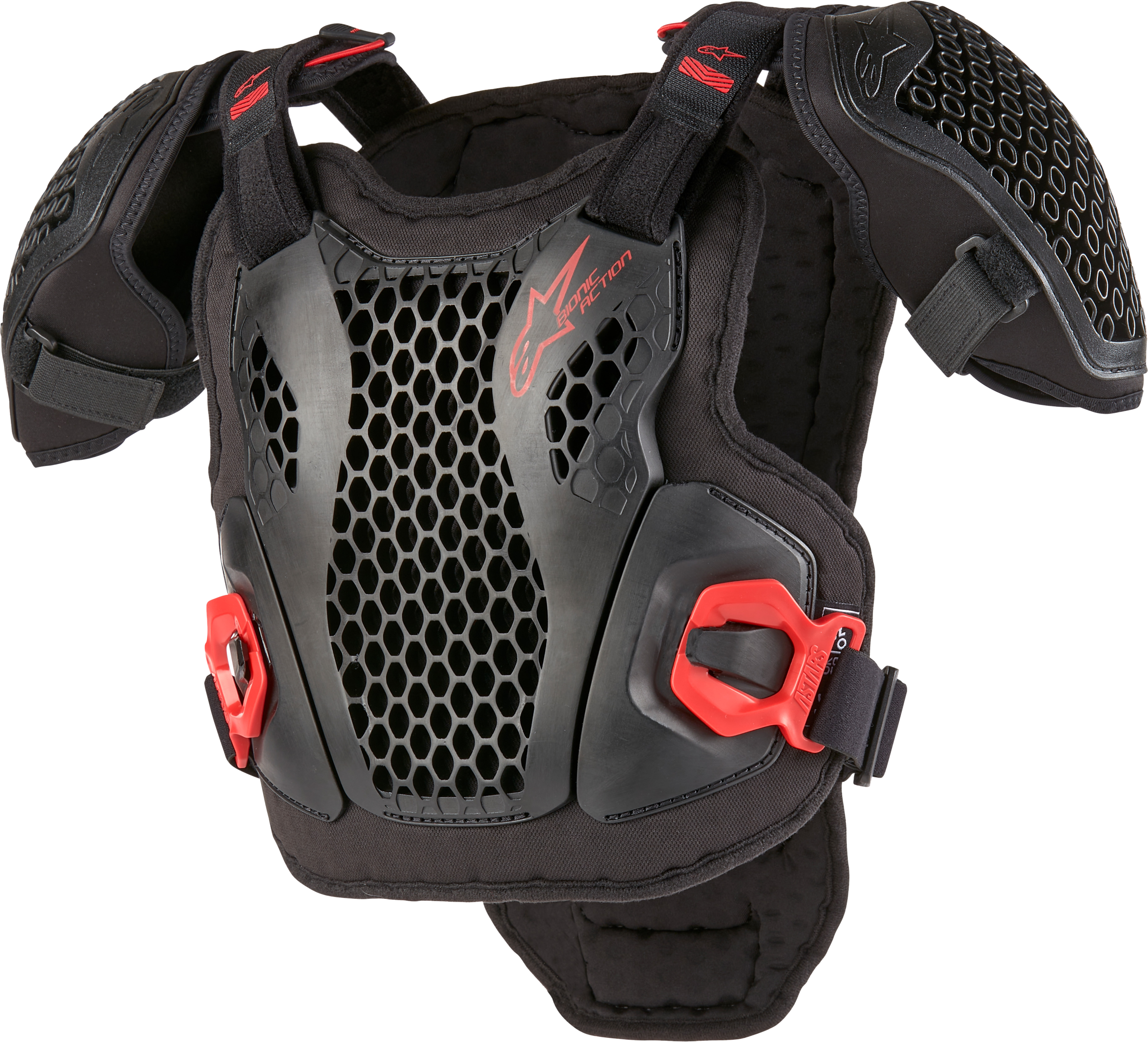 BIONIC ACTION YOUTH CHEST PROTECTOR BLK/RED LG/XL