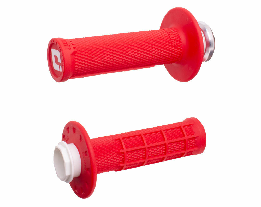 MICRO-X LOCK-ON GRIPS HALF-WAFFLE RED/SILVER
