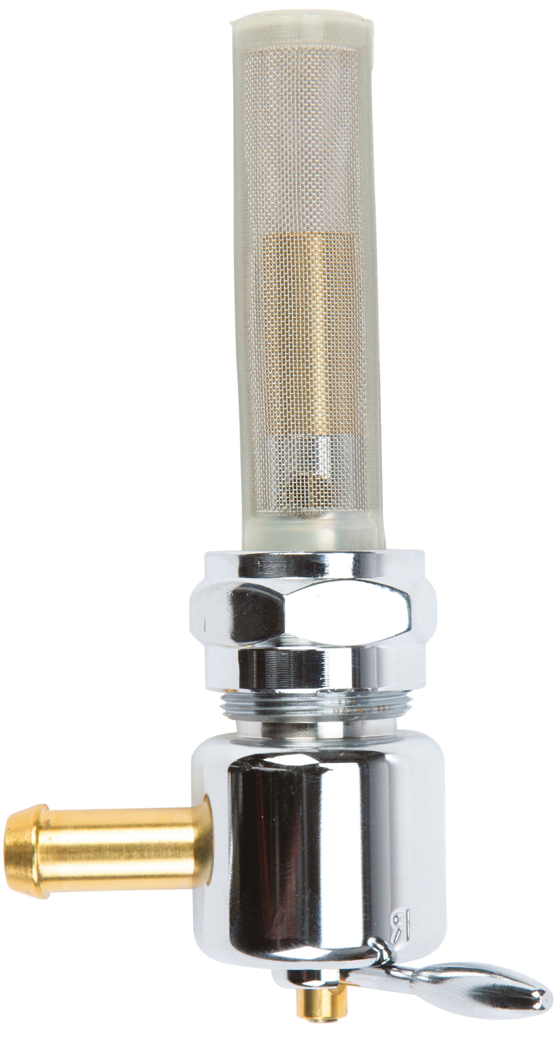 ROUND PETCOCK 22MM BUNG LEFT SPIGOT CHROME