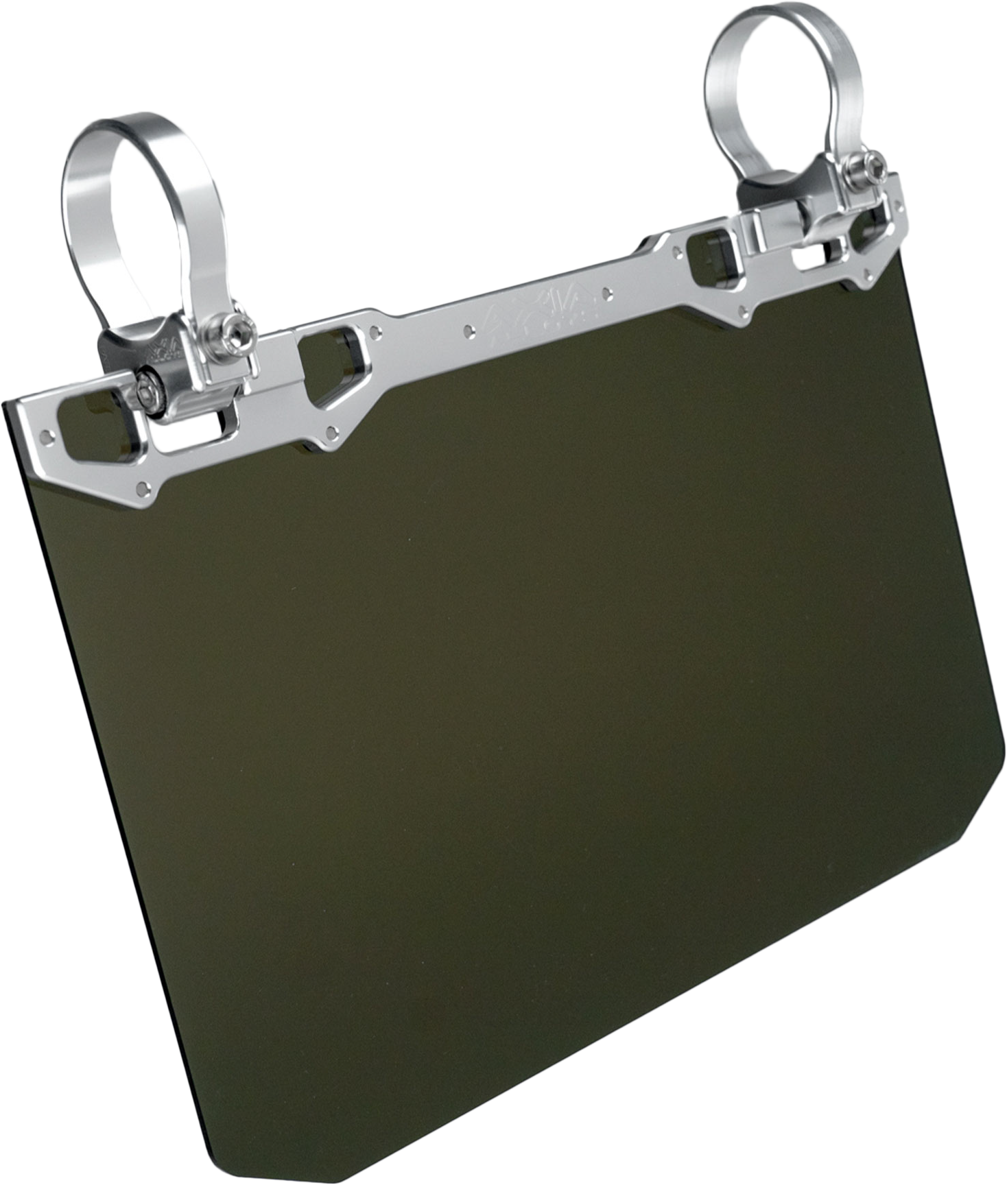 12" X 8" NARROW MOUNT SUN VISO W/TINTED SHIELD- SILVER