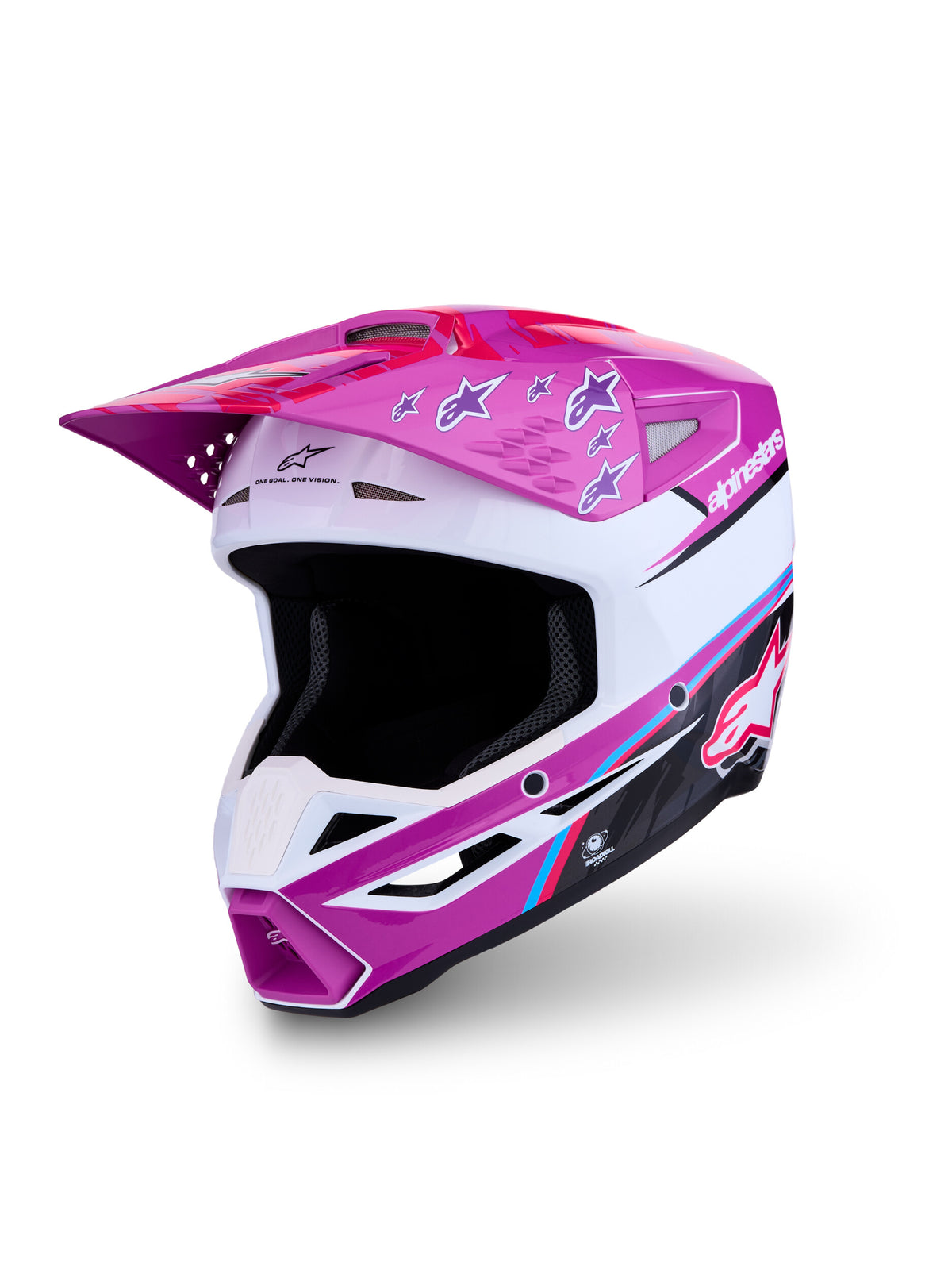 S-M3 FALCON HELMET ECE06/DOT PRPL/WHT/BLK/PINK FL GL SM