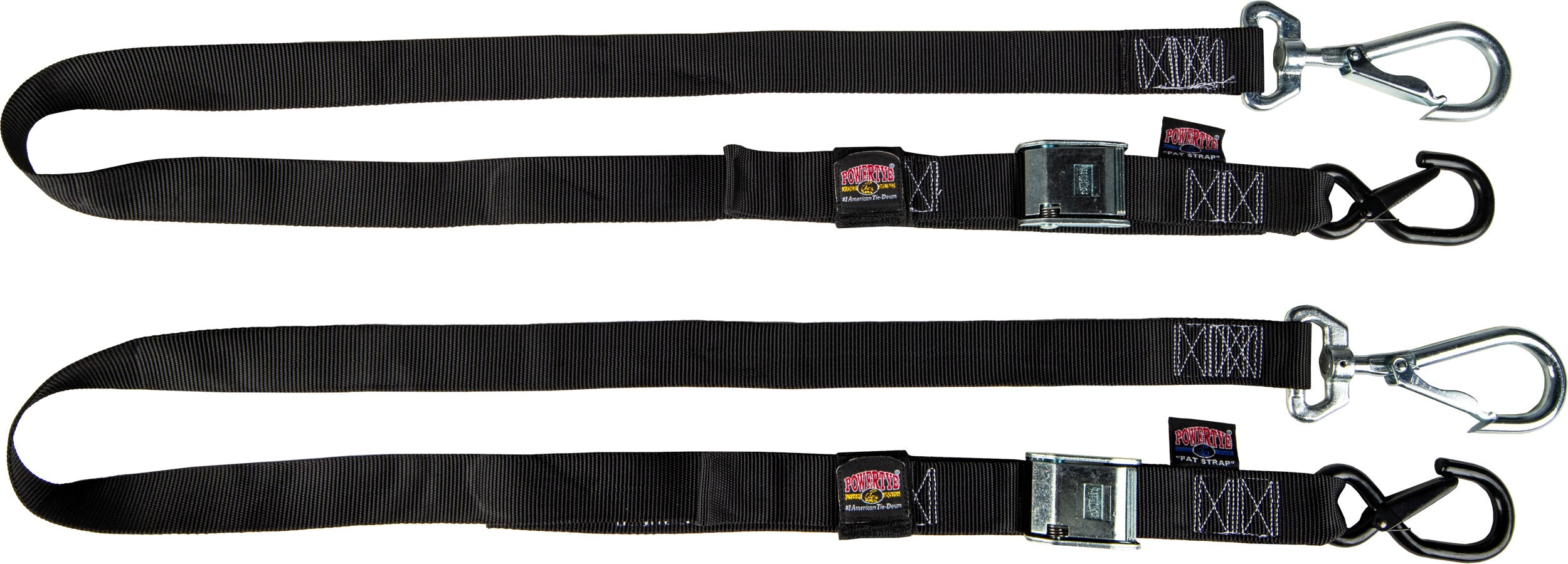 TIE-DOWN CAM SEC HOOKS/SWIVEL 1.5"X6' BLK/BLK W/STORAGE BAG