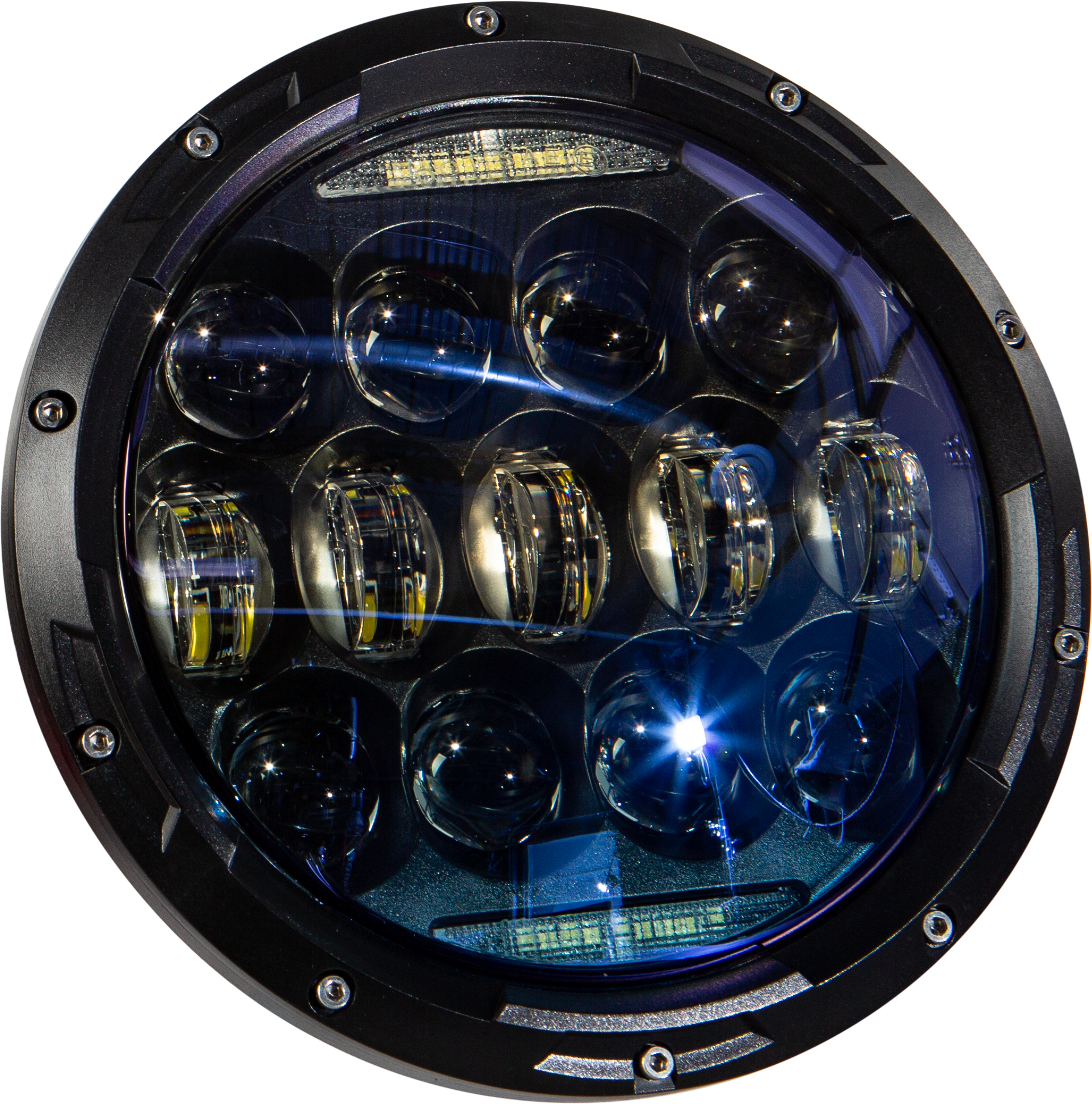 LED HEADLIGHT 7" 130W BLACK 10,000/5000 LUMENS