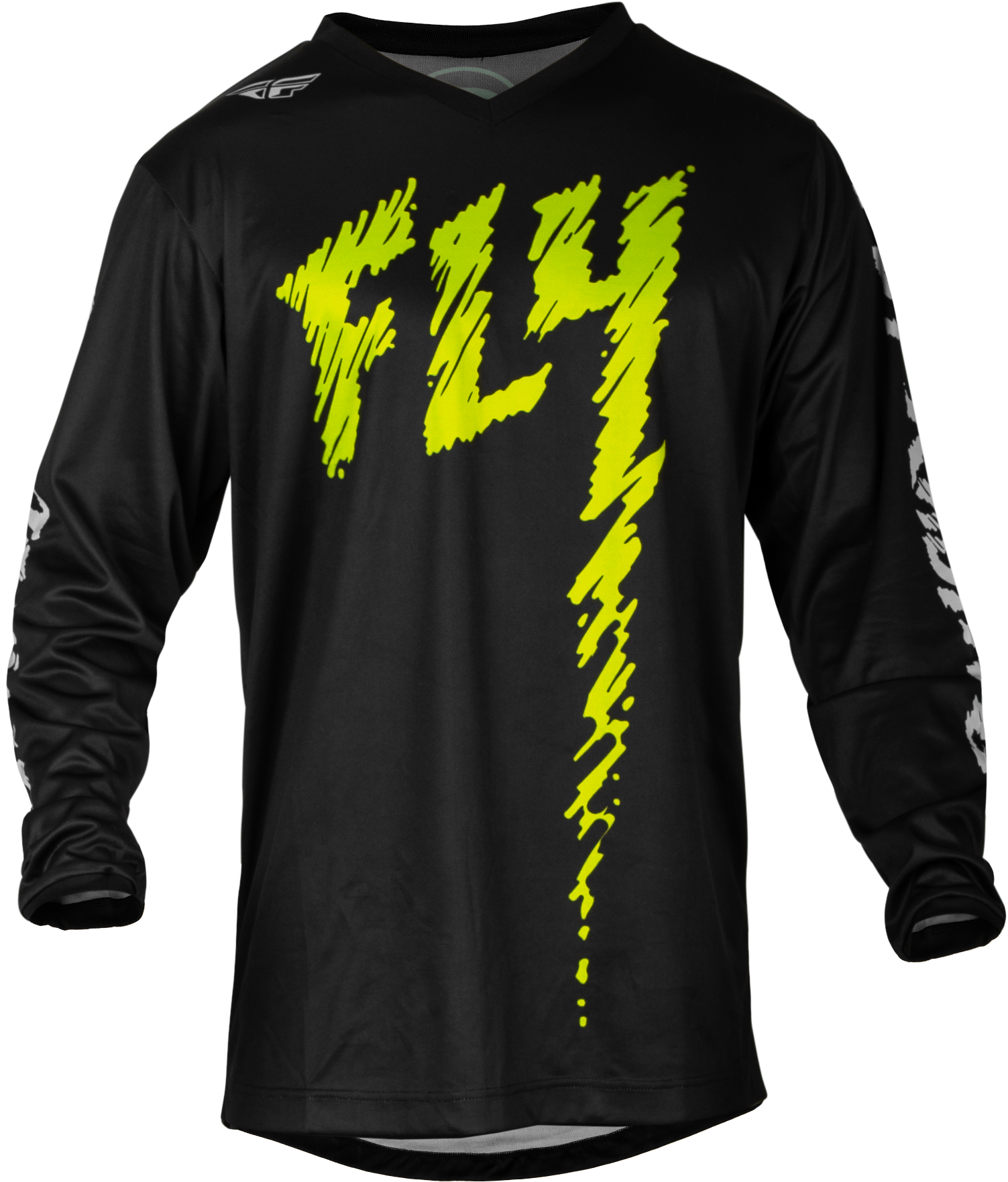 YOUTH F-16 JERSEY BLACK/NEON GREEN/LIGHT GREY YS