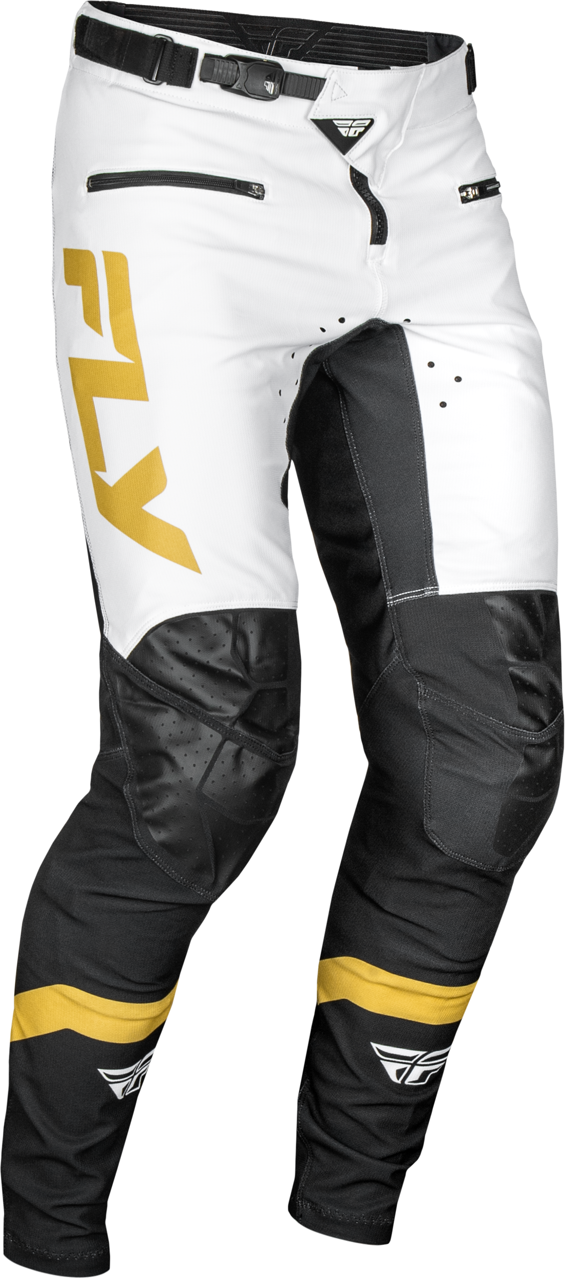 YOUTH RAYCE BICYCLE PANTS WHITE/BLACK/GOLD SZ 22