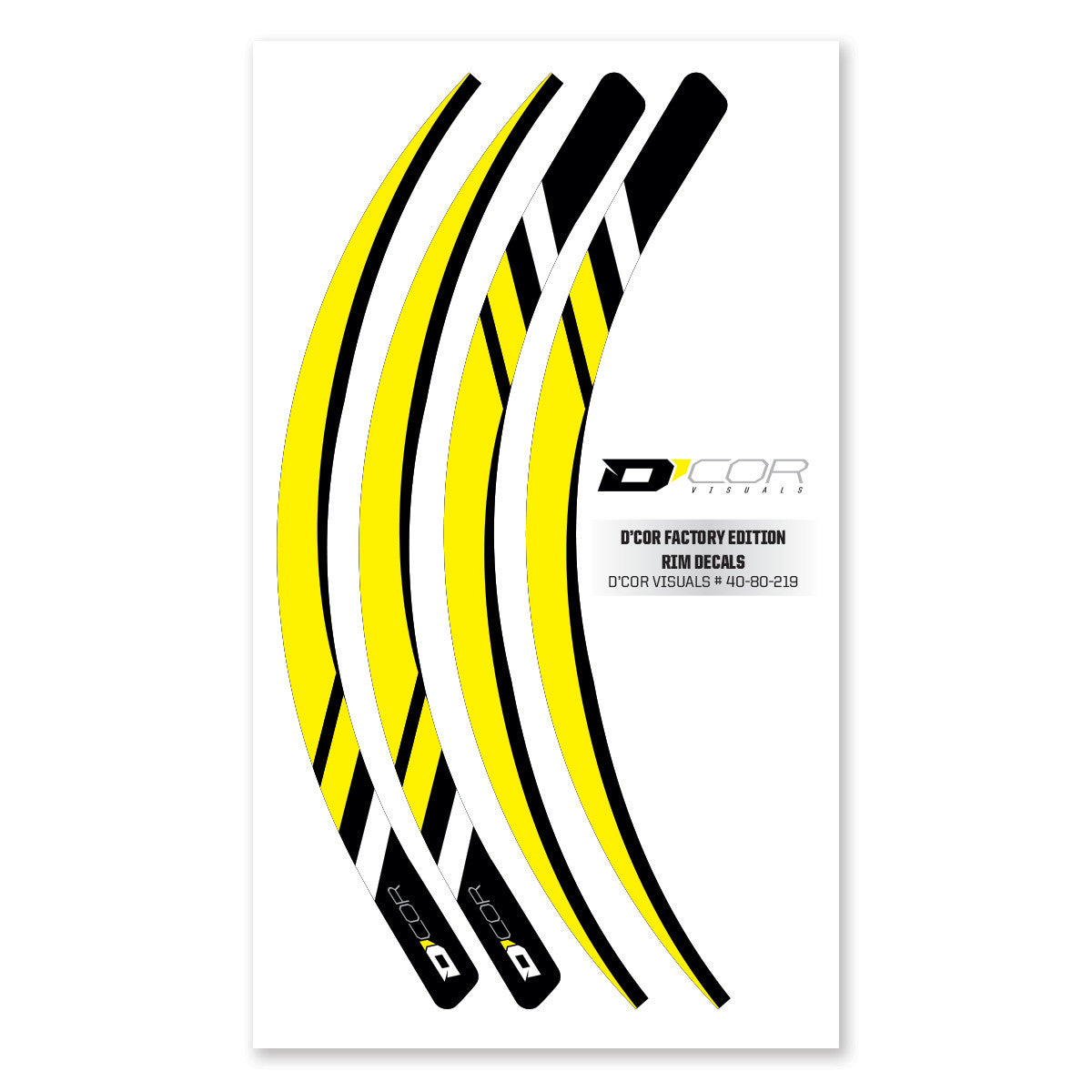 RIM DECALS YELLOW 4 PC SET YEL RIM DECALS 4 PC SET