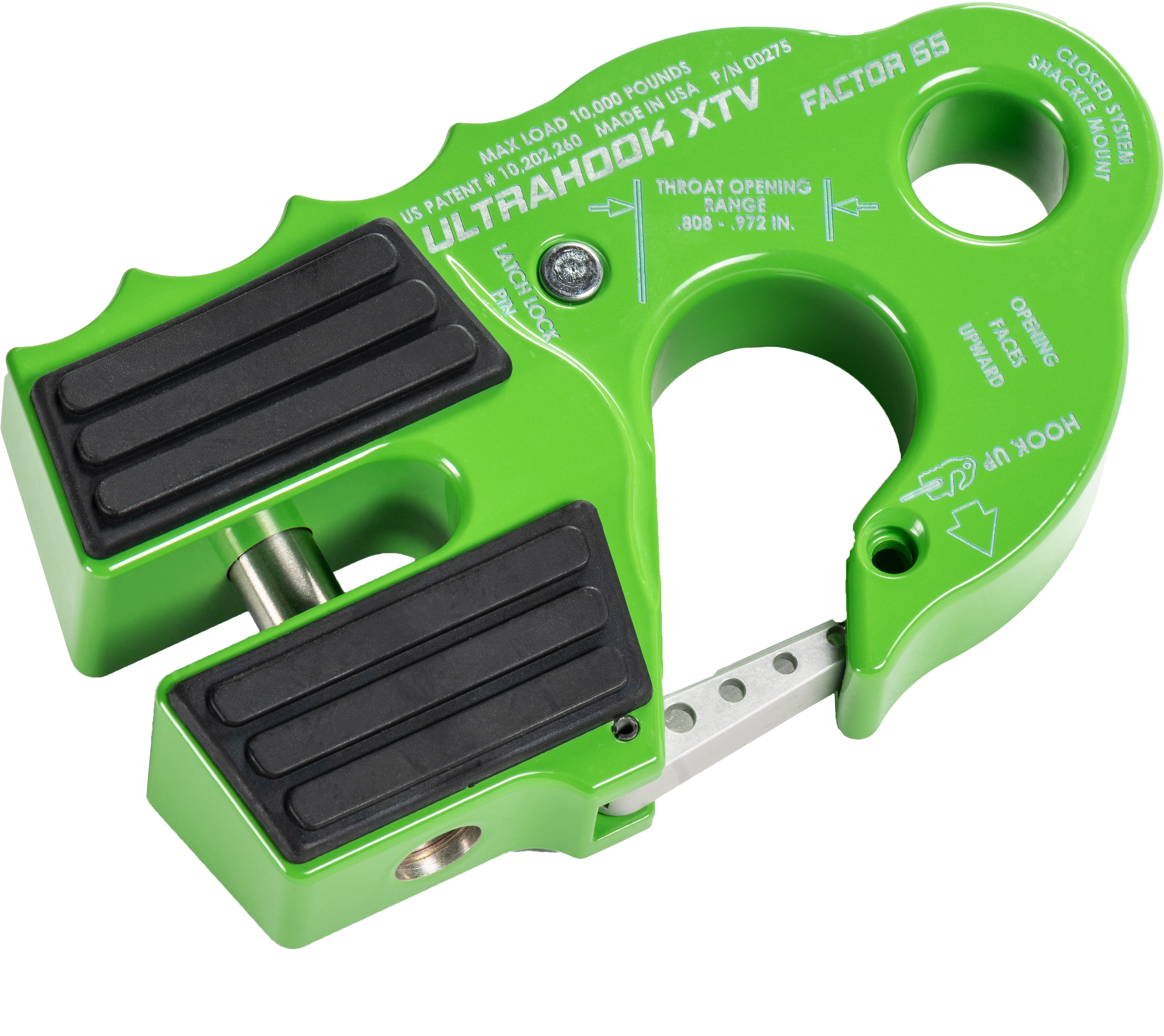 ULTRAHOOK XTV WINCH SHACKLE MOUNT LIME GREEN