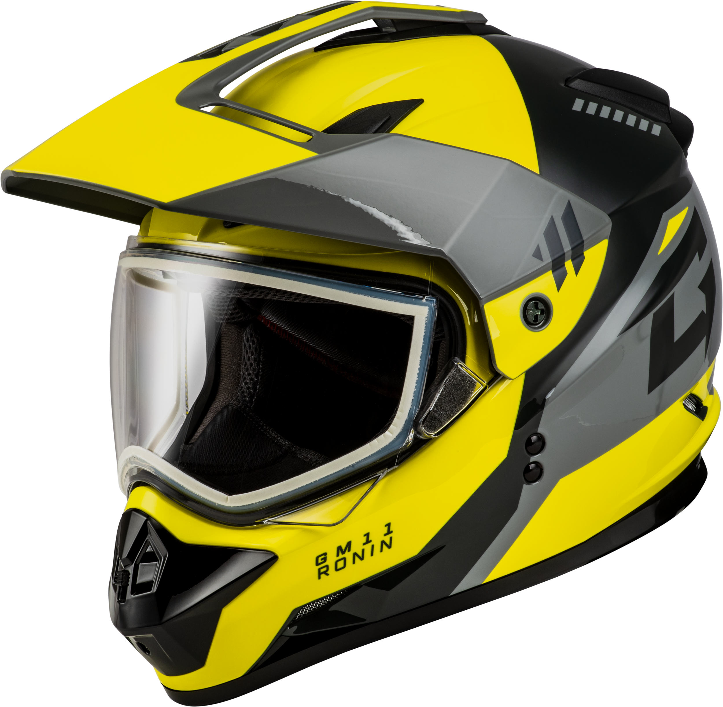 GM-11S RONIN SNOW HELMET YELLOW/SILVER/GREY MD