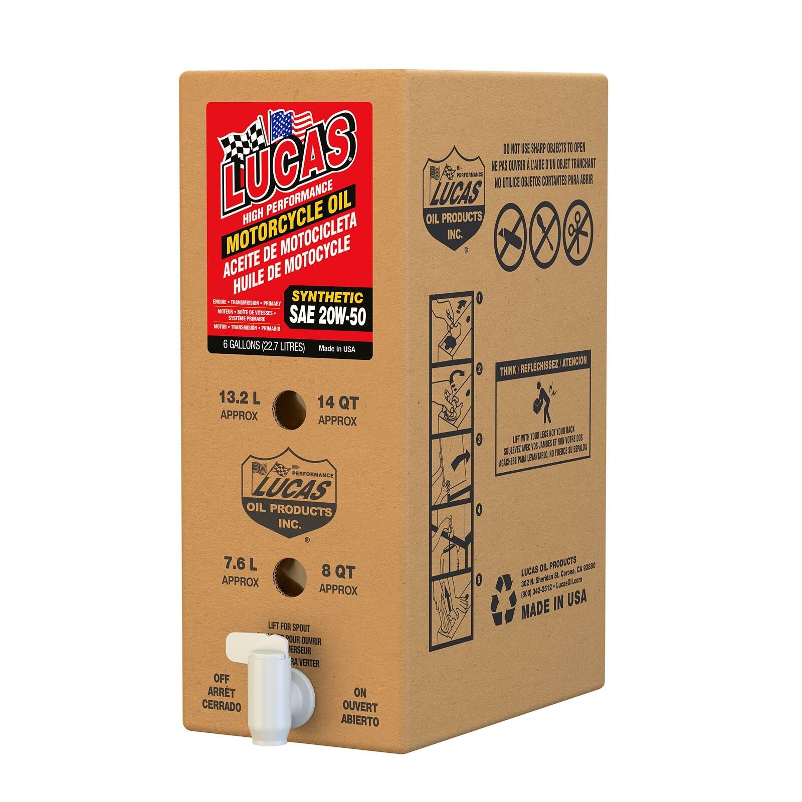 HIGH PERF SYN ENGINE OIL 4T 20W50 6GAL BOX