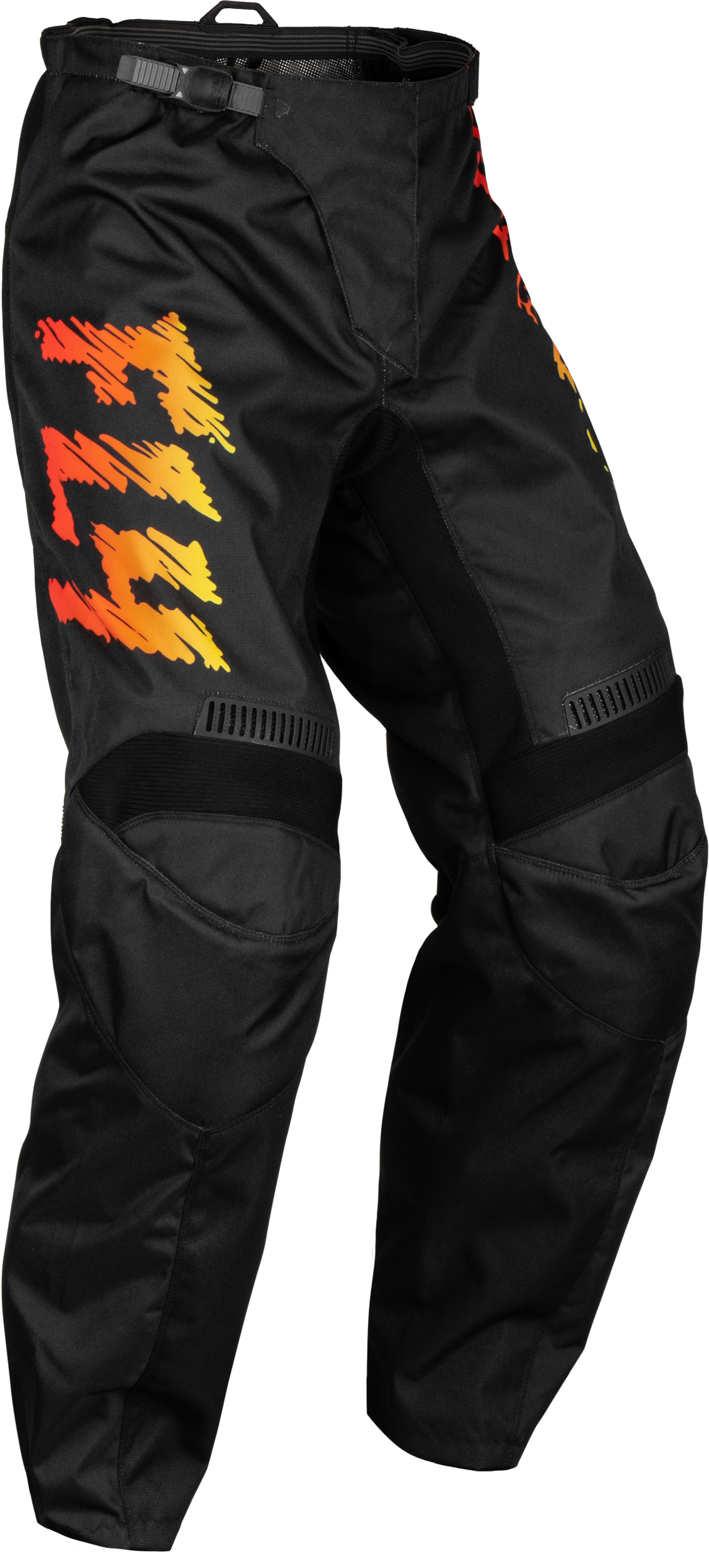 YOUTH F-16 PANTS BLACK/YELLOW/ORANGE SZ 26