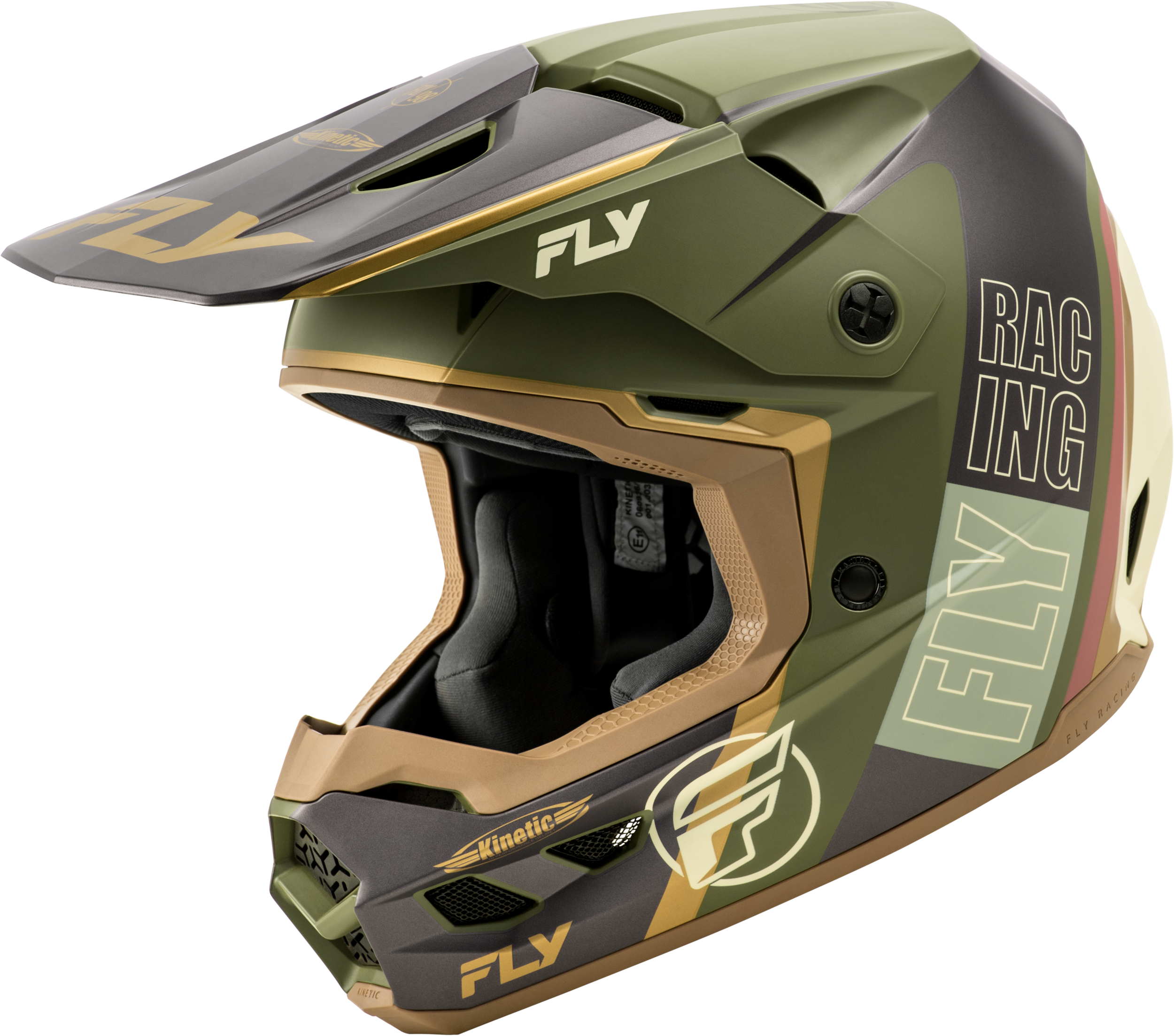 KINETIC RALLY HELMET MATT MOSS GRY/KHAKI/OFF-WHT XL