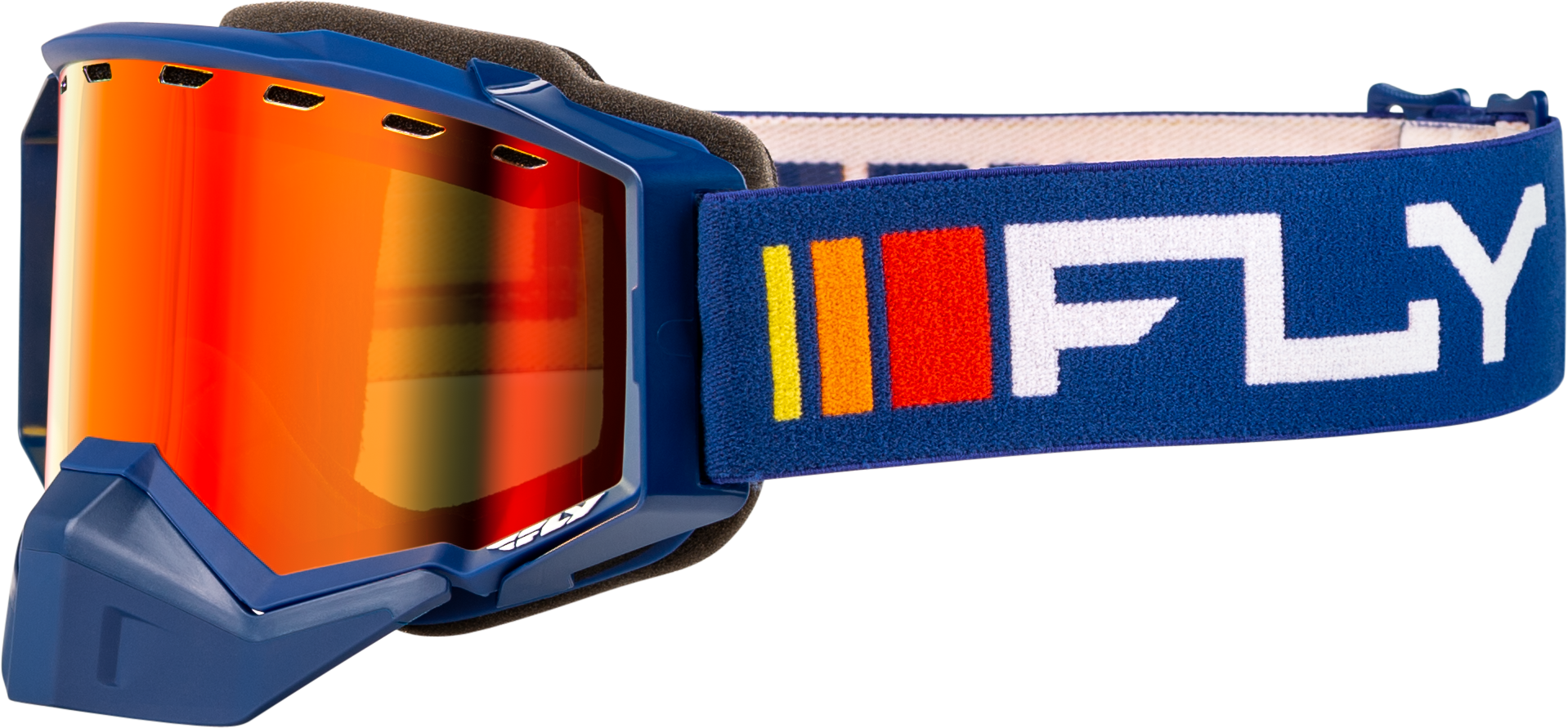 ZONE SNOW GOGGLE NAVY/WHITE W/ RED MIRROR/AMBER LENS
