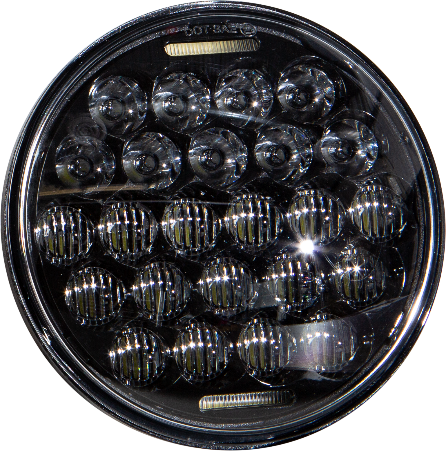 LED HEADLIGHT 5.75" 75W BLACK 3500/2000 LUMENS