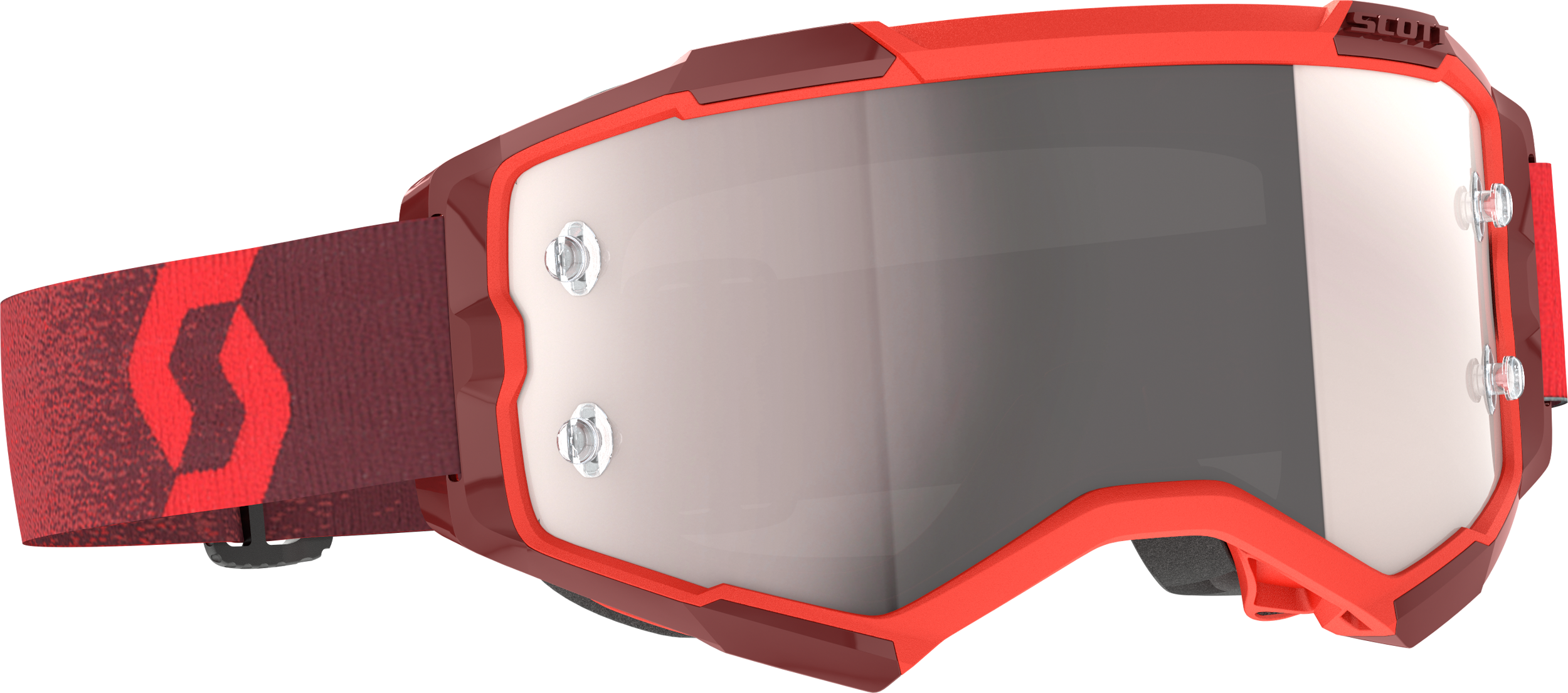 FURY GOGGLE RED SILVER CHROME WORKS
