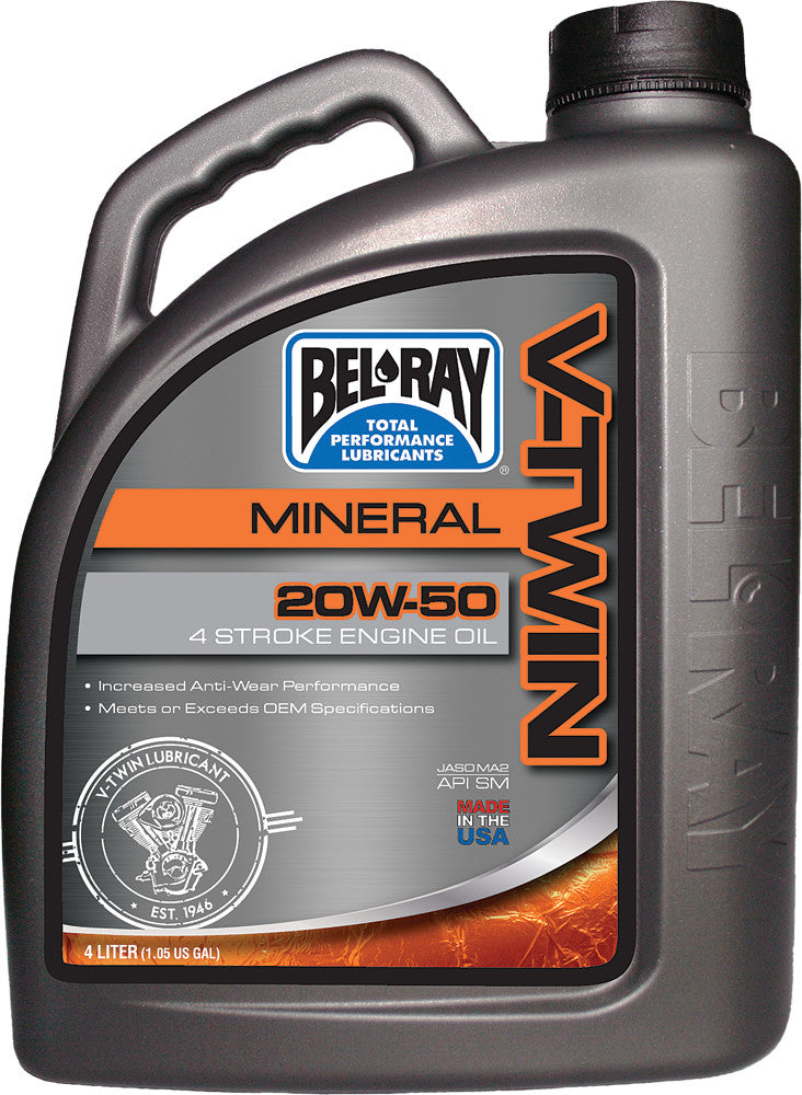 V-TWIN MINERAL OIL 20W50 4L (4/CASE SOLD EA)