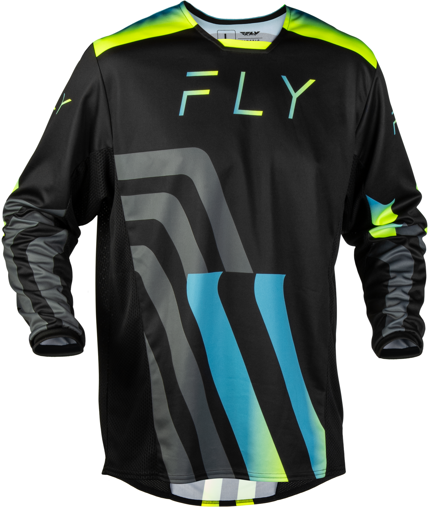KINETIC VOLT JERSEY BLACK/GREY/TEAL/YELLOW MD